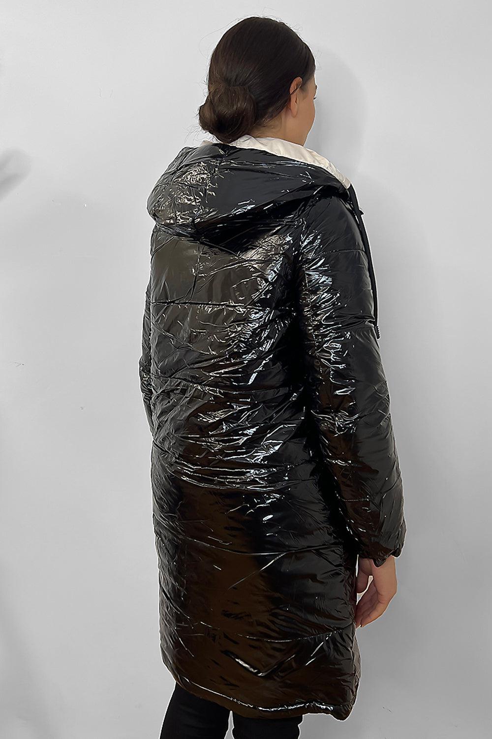 High Shine Reversable Detachable Hood Jacket-SinglePrice