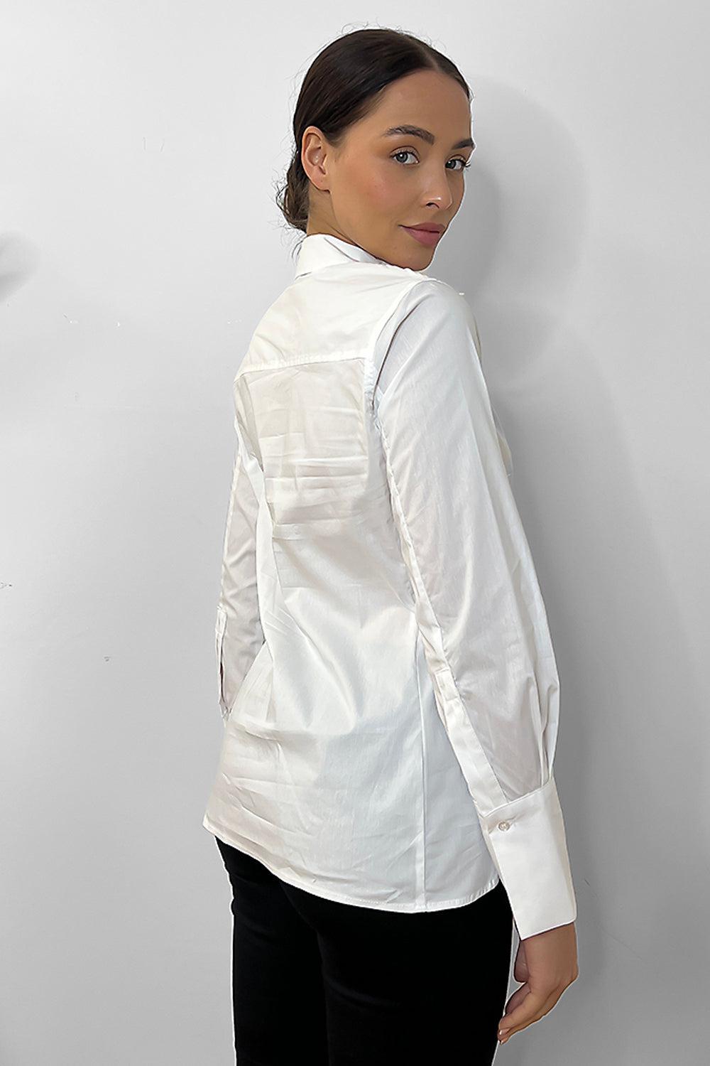 White Sharp Collar Smart Shirt-SinglePrice