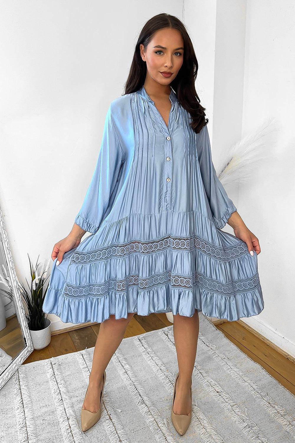 Silk Blend Relaxed Fit Summer Dress-SinglePrice