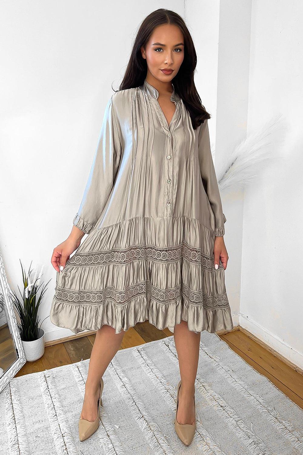 Silk Blend Relaxed Fit Summer Dress-SinglePrice