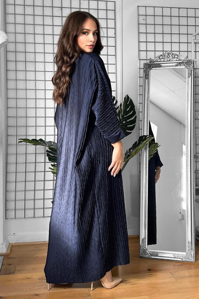 Shirred Satin Batwing Midi Dress-SinglePrice