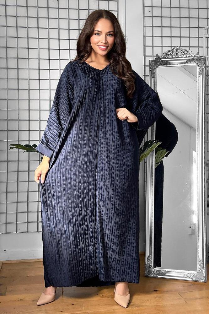 Shirred Satin Batwing Midi Dress-SinglePrice