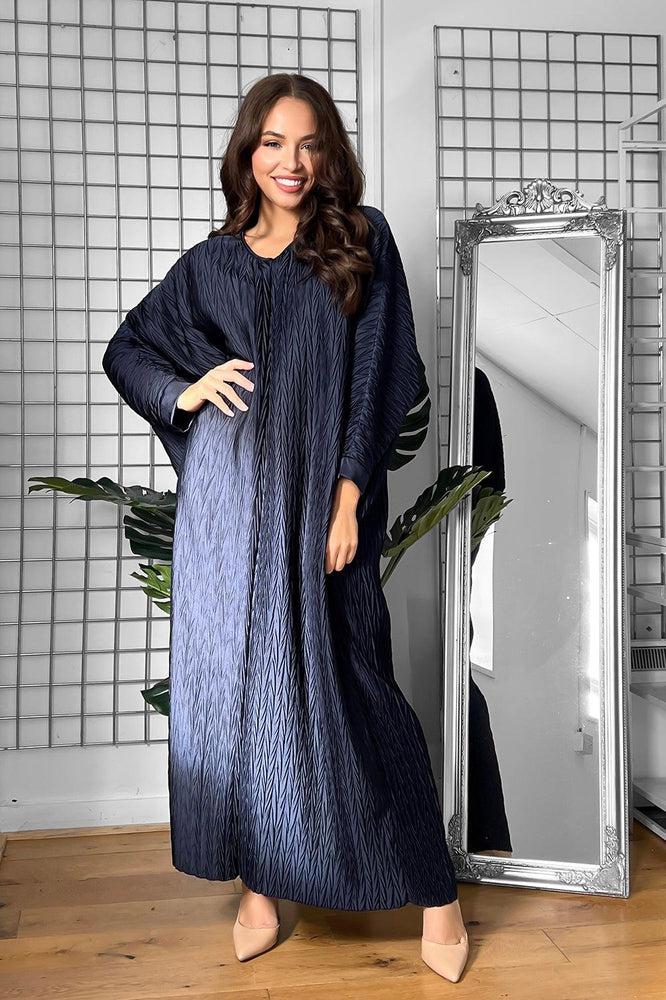 Shirred Satin Batwing Midi Dress-SinglePrice