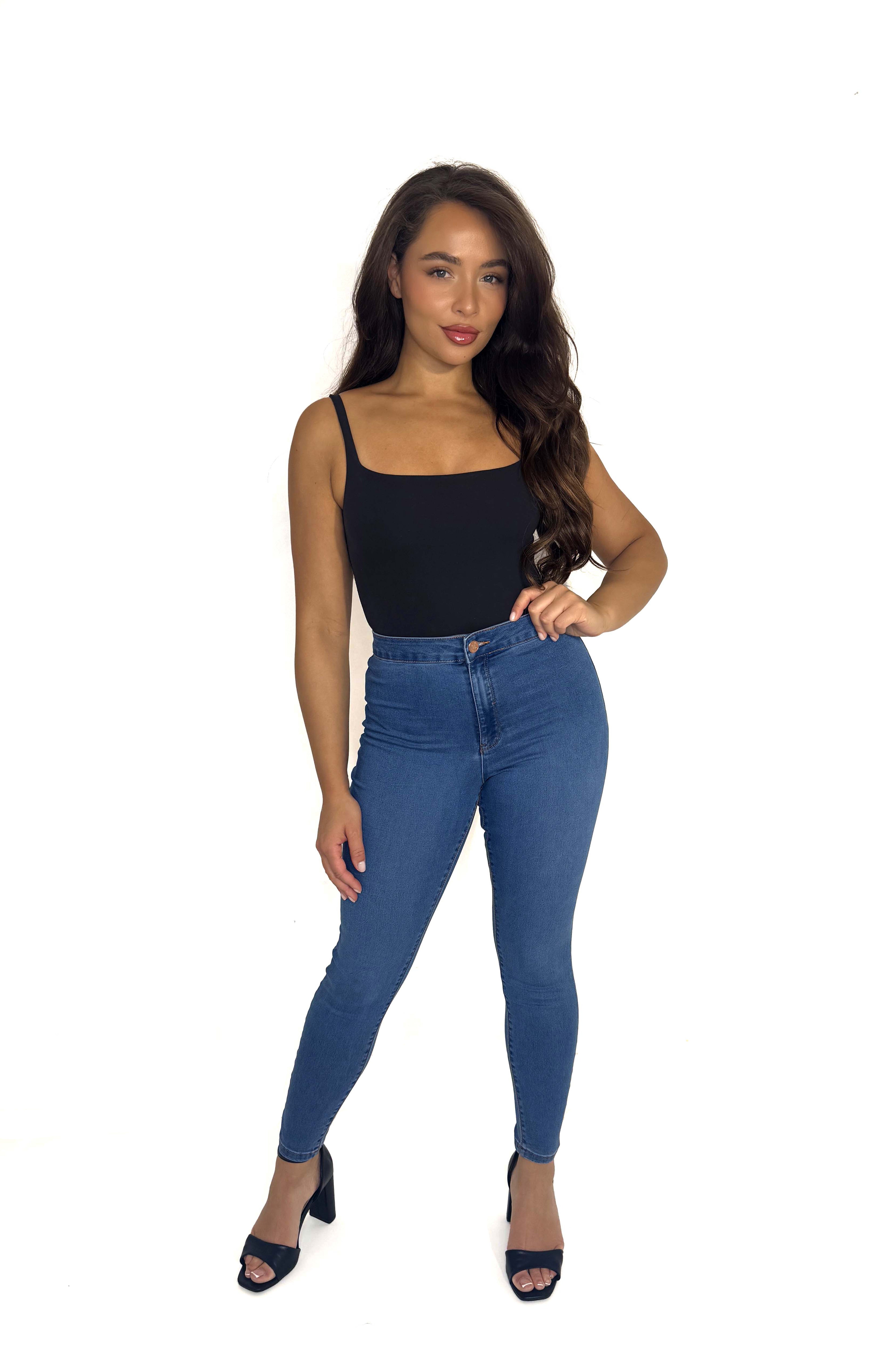 Stretchy Faded Relaxed Fit Jeans