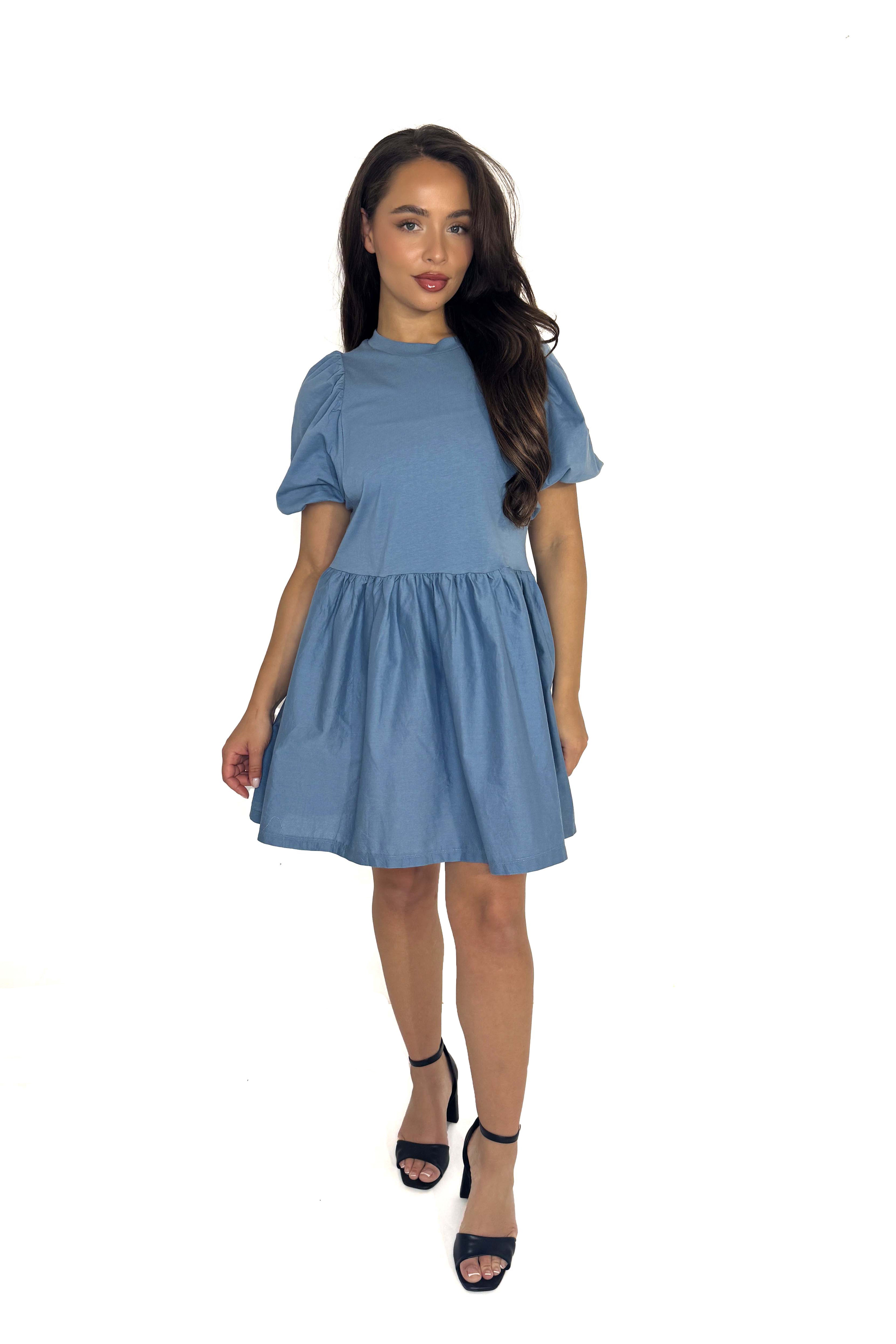 Puff Sleeve Cotton Summer Dress
