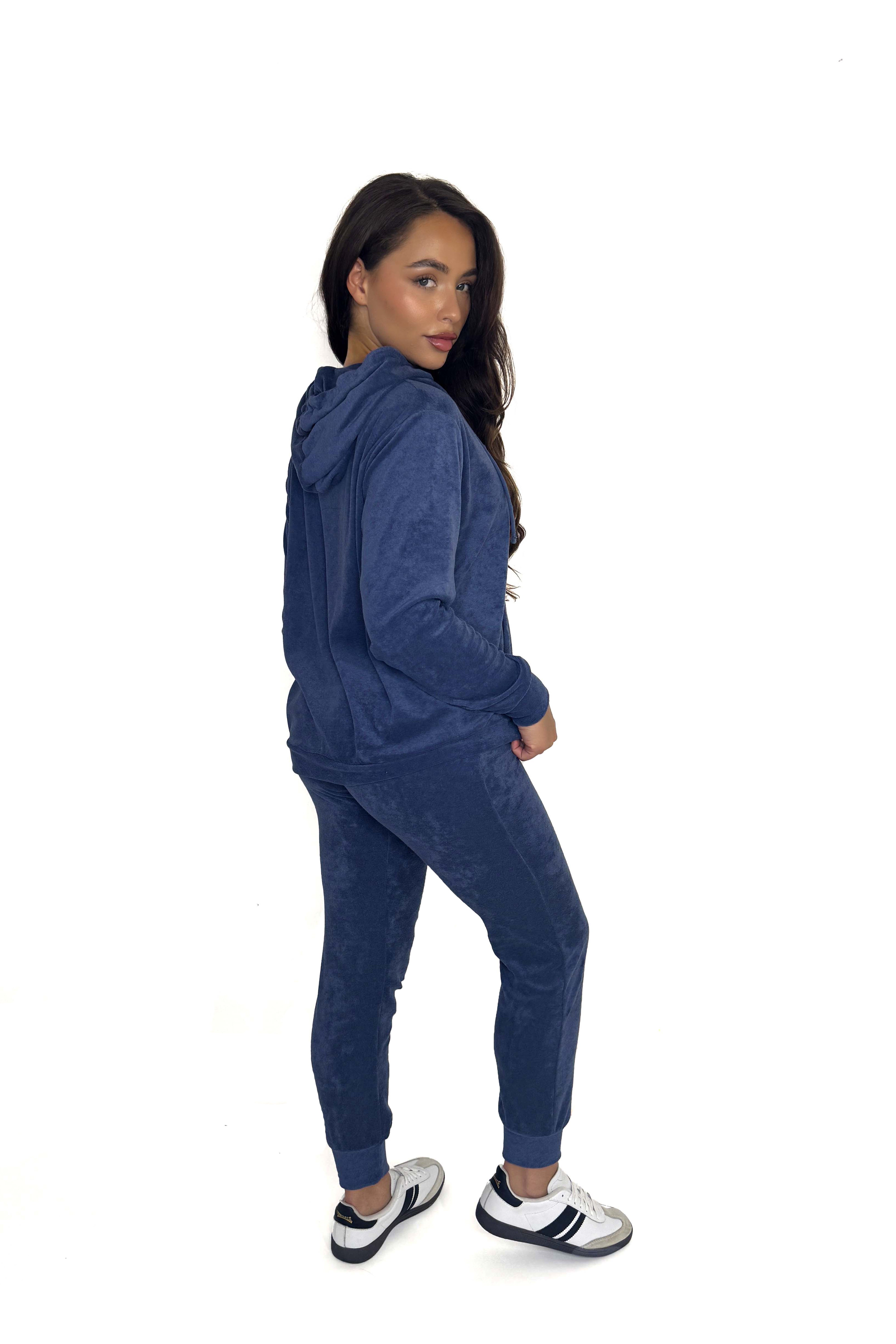Hooded Zip Up Towelling Tracksuit
