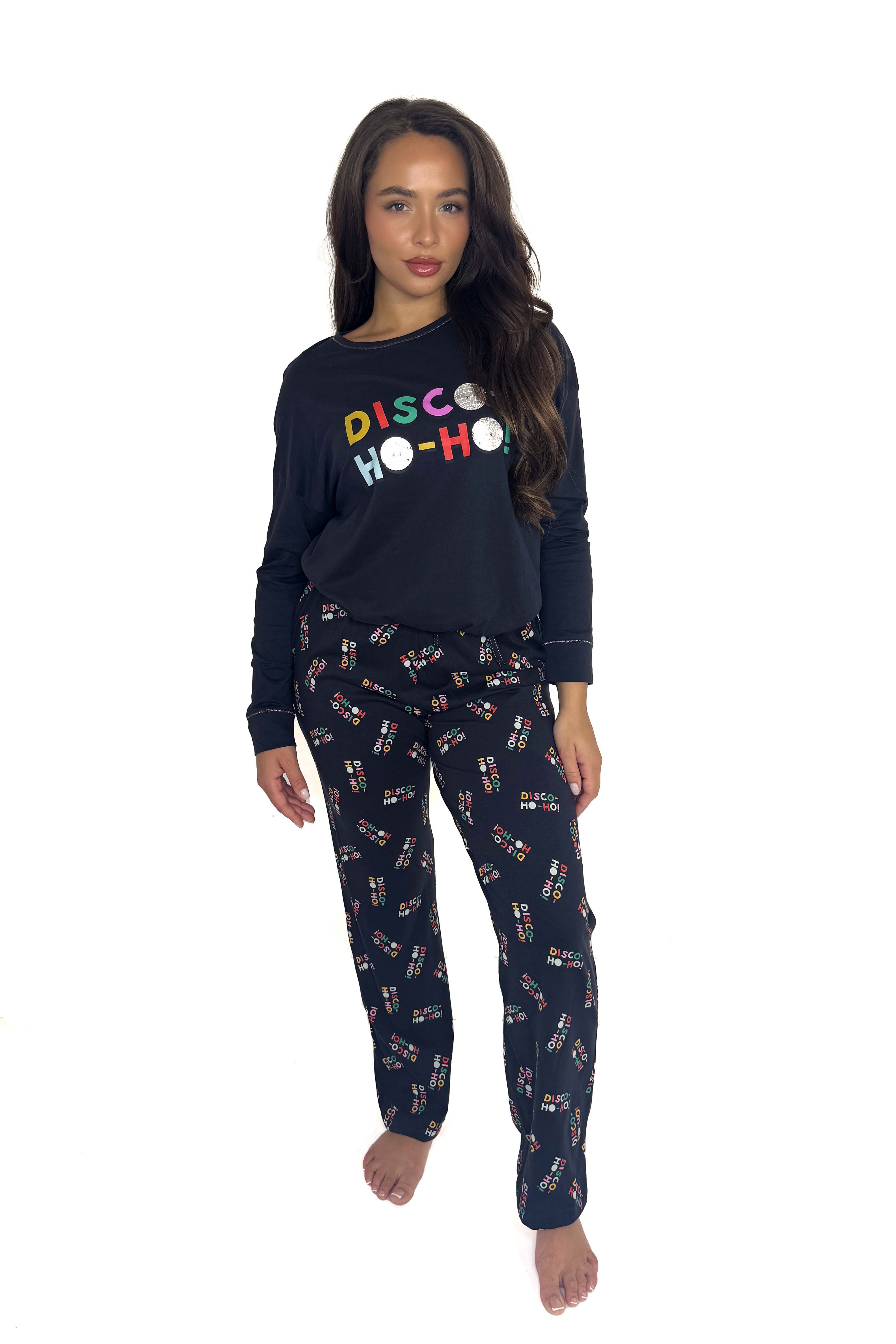 Slogan Printed Cotton Pyjama Set