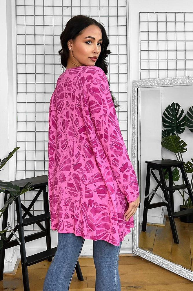 Abstract Pattern Wool Blend Open Front Cardigan-SinglePrice