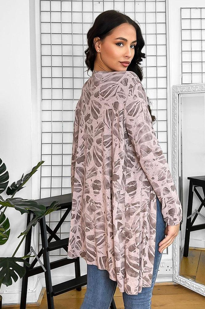 Abstract Pattern Wool Blend Open Front Cardigan-SinglePrice