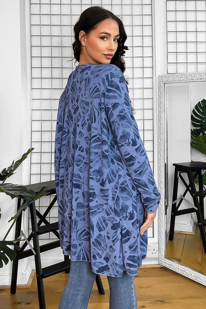 Abstract Pattern Wool Blend Open Front Cardigan-SinglePrice