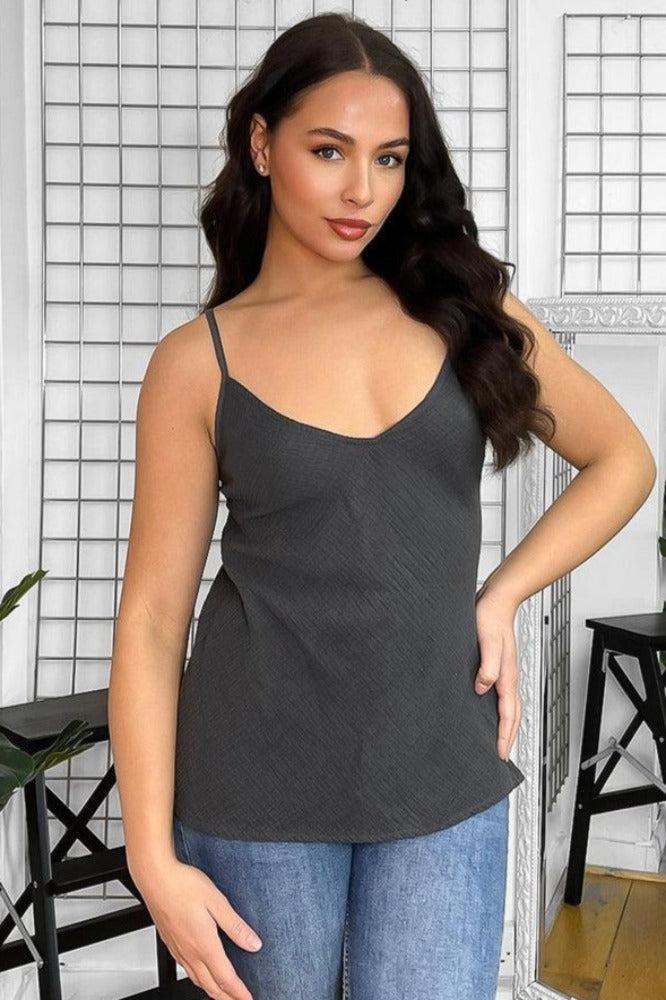 Pure Cotton Spaghetti Straps Cami Top-SinglePrice