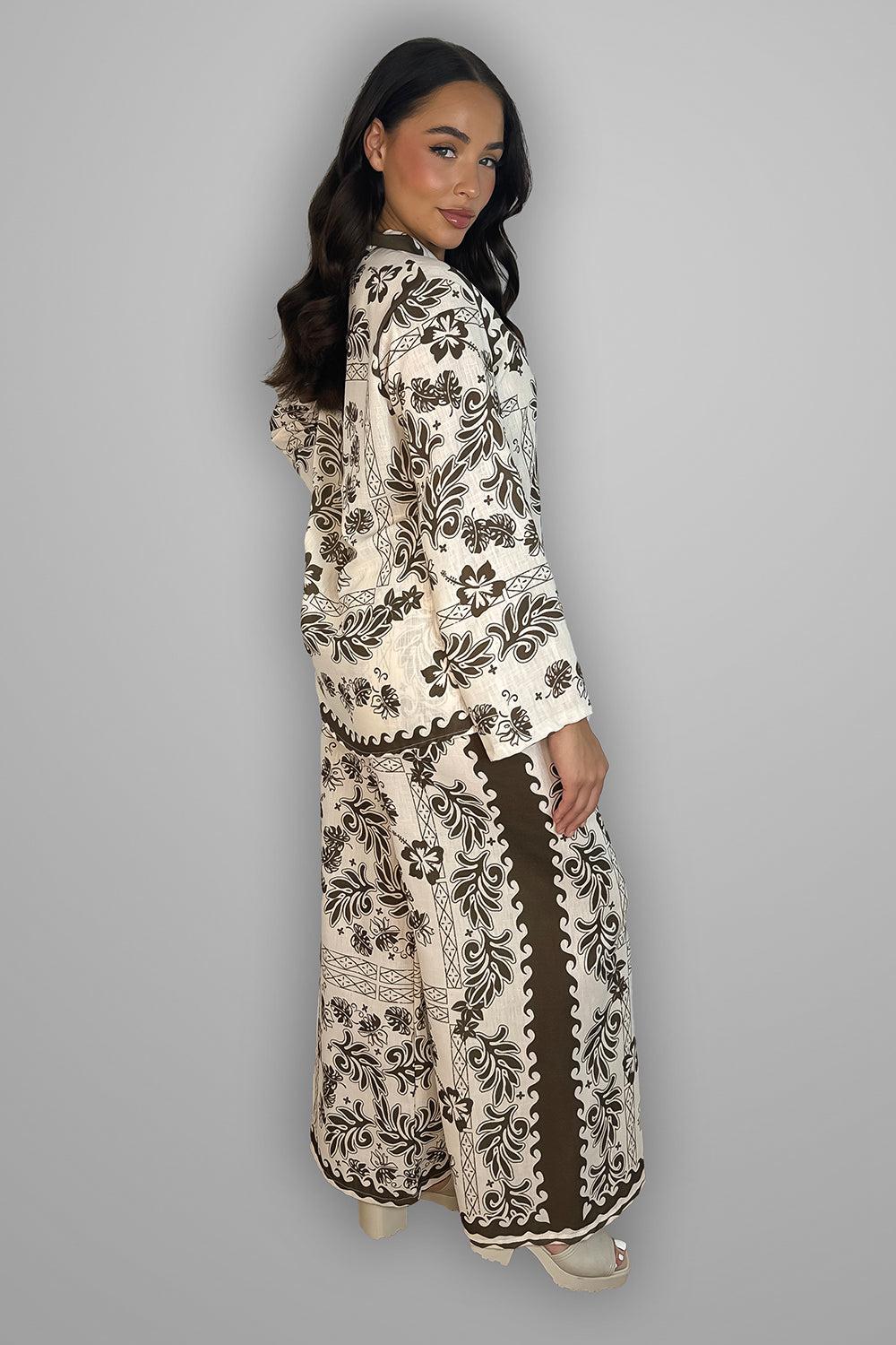 Paisley Print Shirt & Trousers Set-SinglePrice