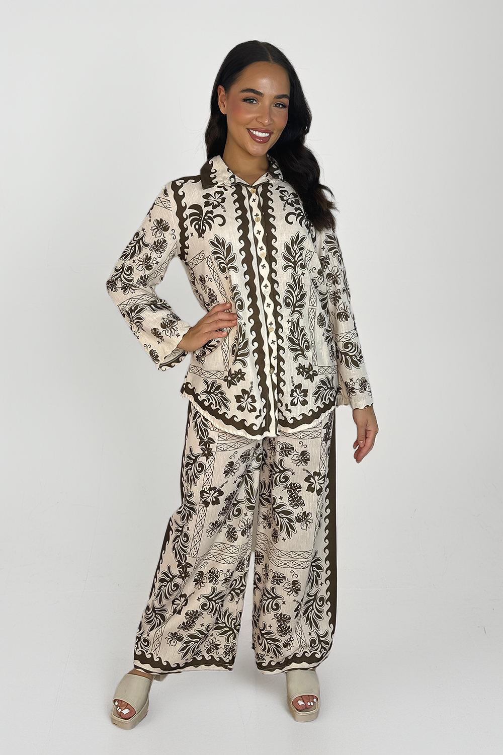 Paisley Print Shirt & Trousers Set