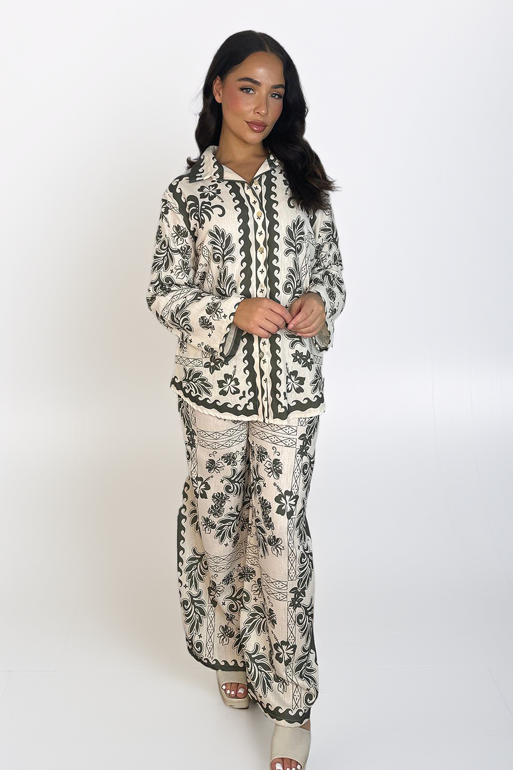 Paisley Print Shirt & Trousers Set