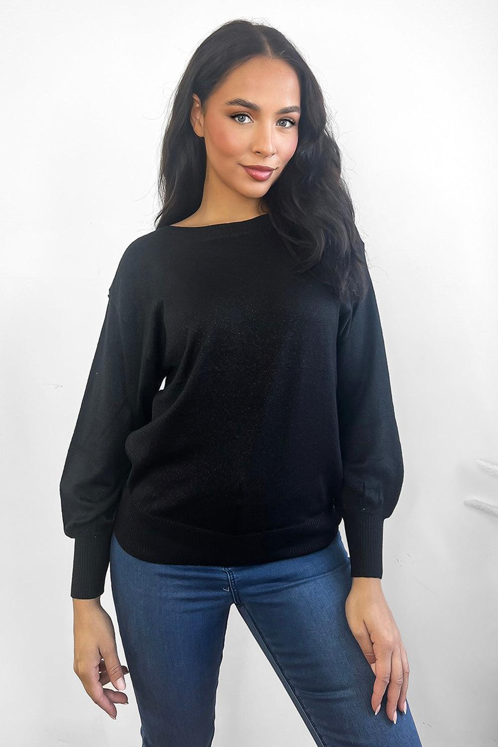 Shimmer Slouchy Fit Pullover-SinglePrice