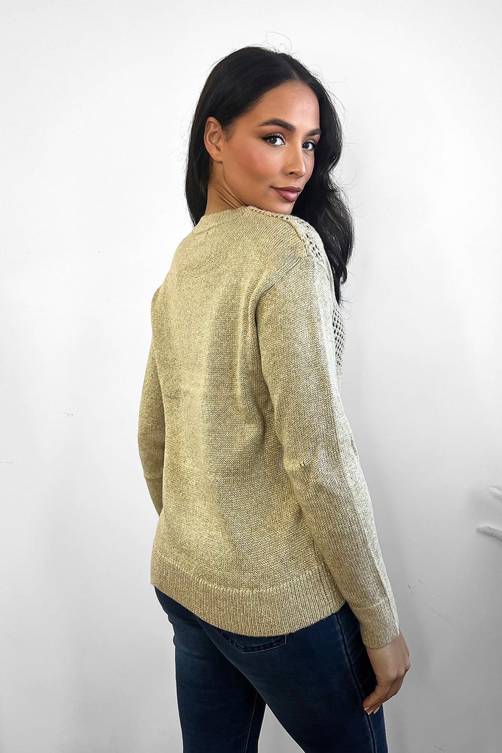 Crochet Diamond Knit Pullover-SinglePrice