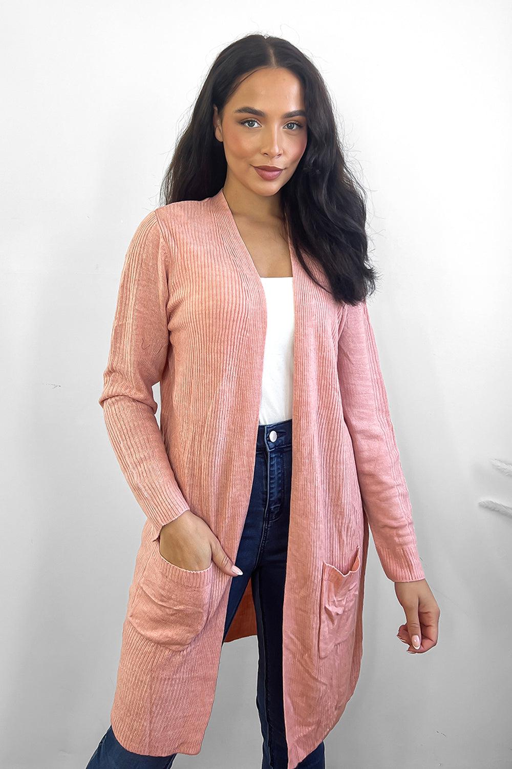 Thin Knit Pockets To Side Cardigan-SinglePrice