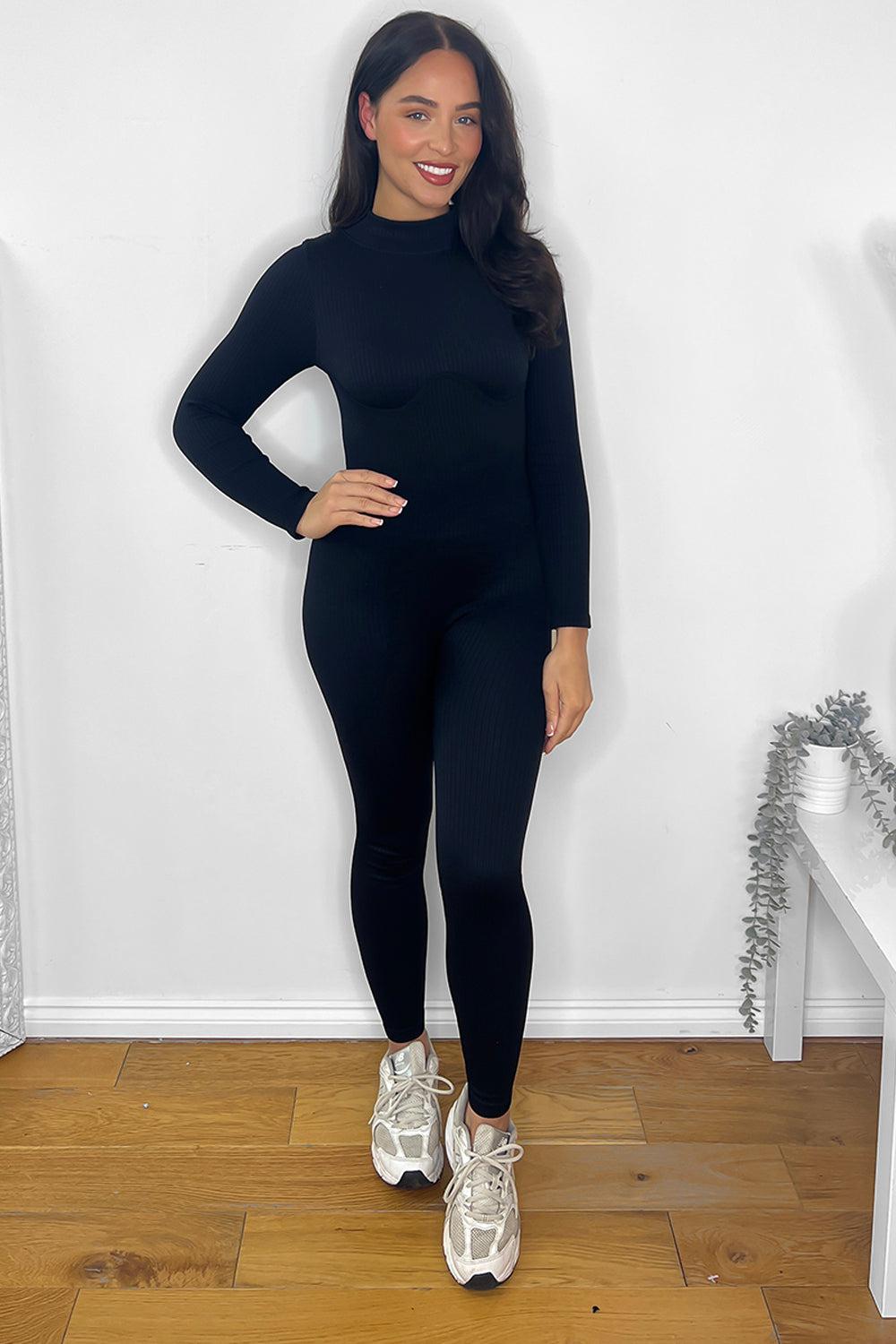 Wholesale Women's High Neck Underbust Seam Ribbed Onesie (PACK OF 6)