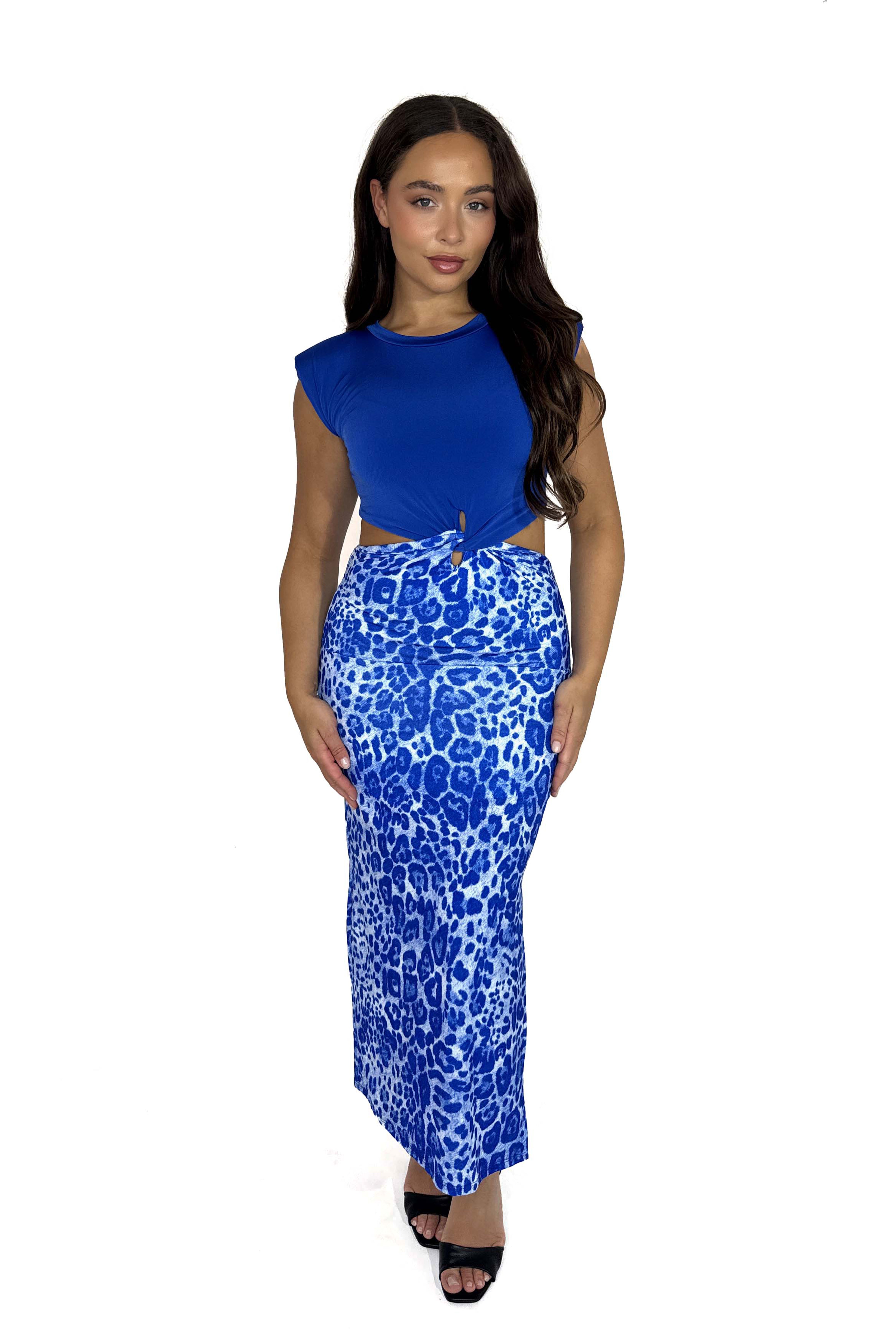 Wholesale Women's Cut Out Side Slit Leopard Print Long Dress (PACK OF 6)