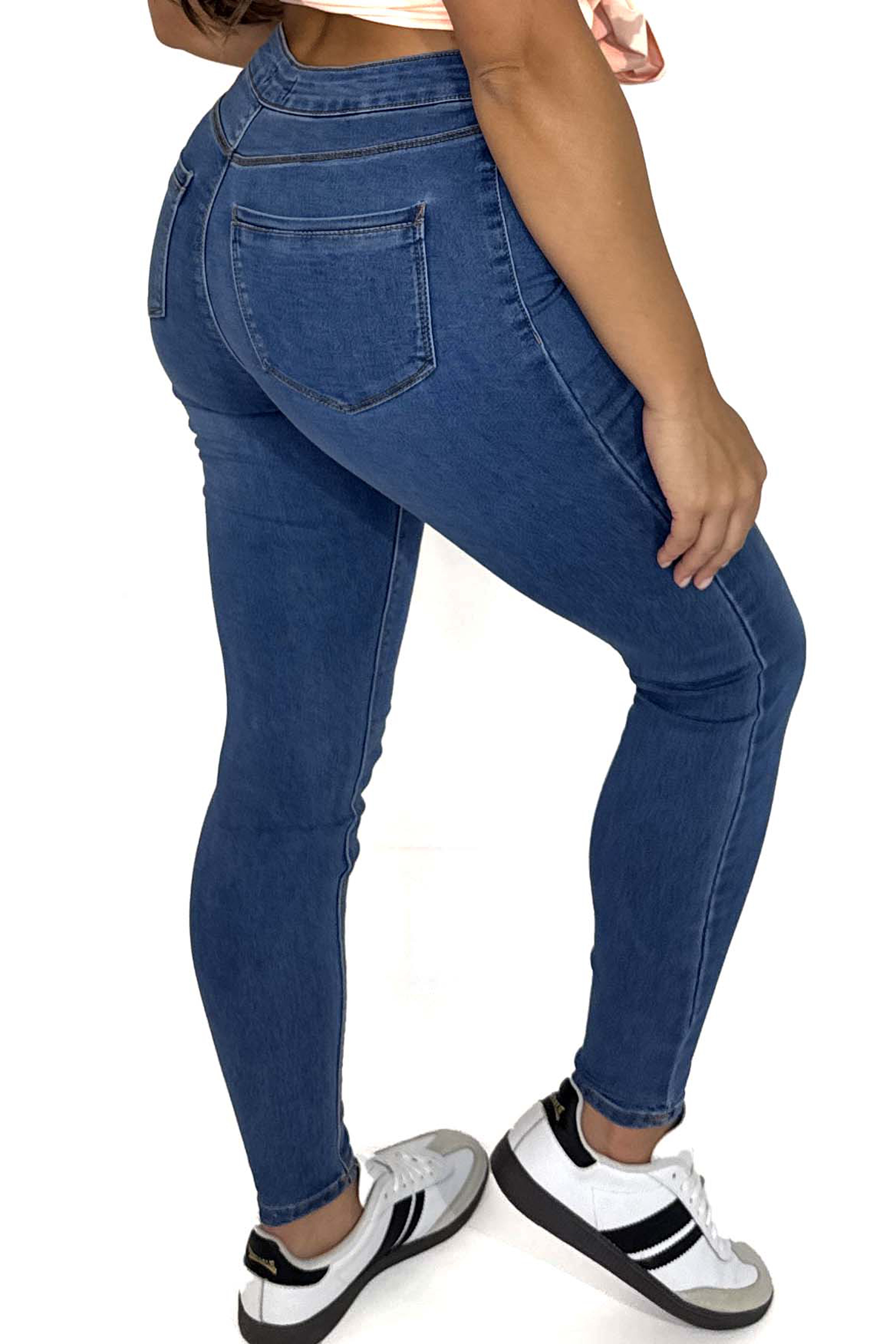 High Rise Skinny Faded Jeans