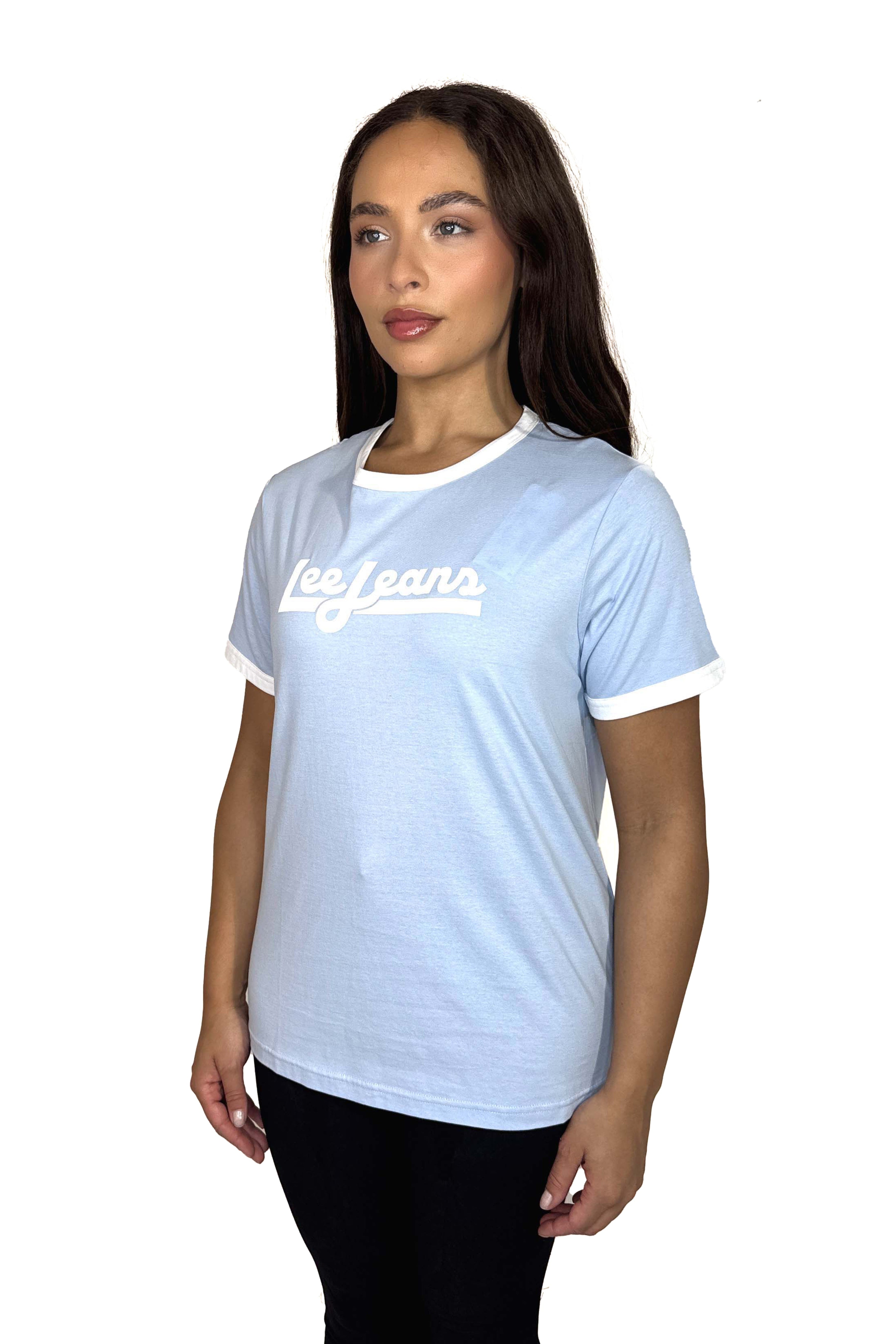 Contrast Hem Logo Cotton T-shirt