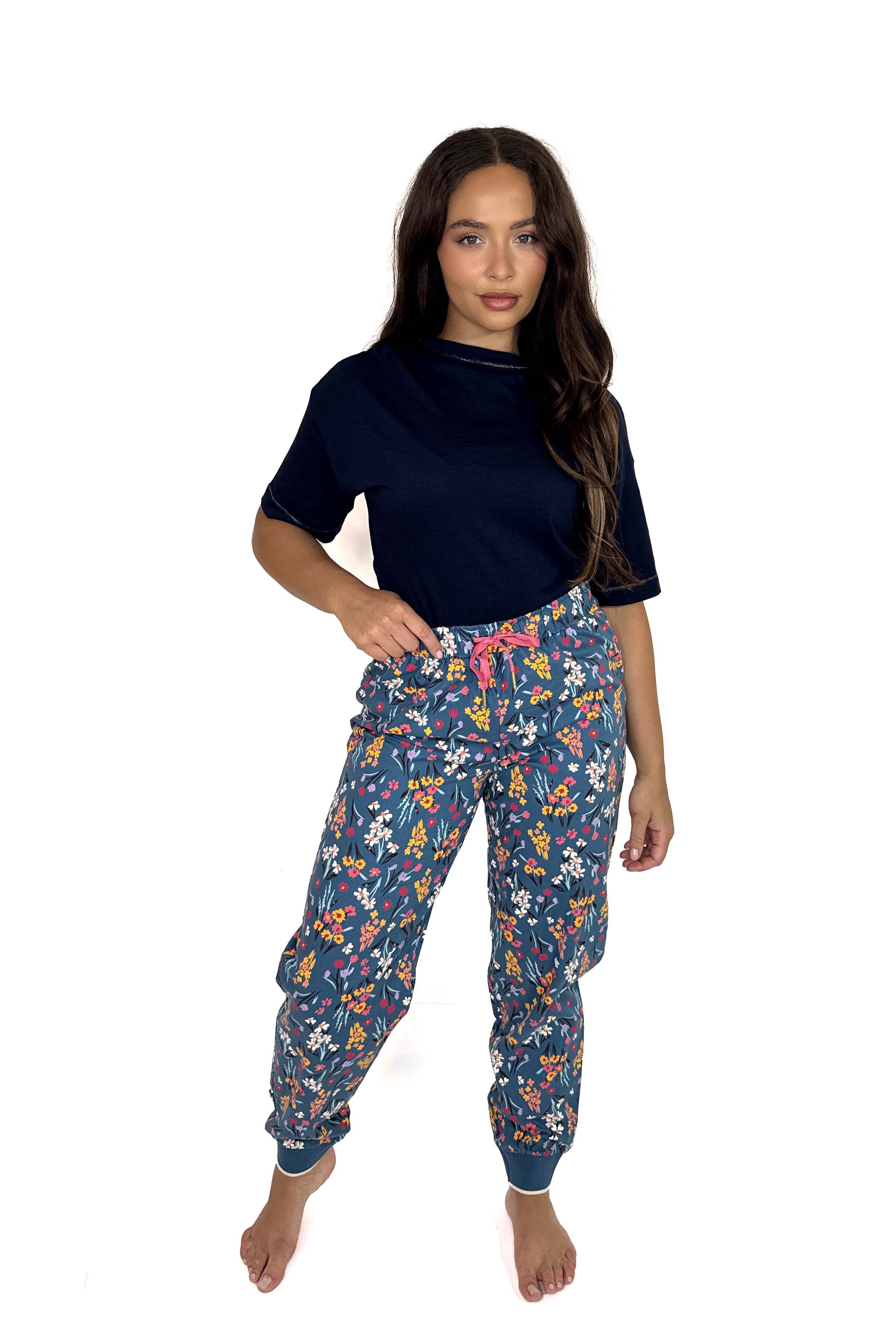 Cotton Floral Print Pyjama Bottoms