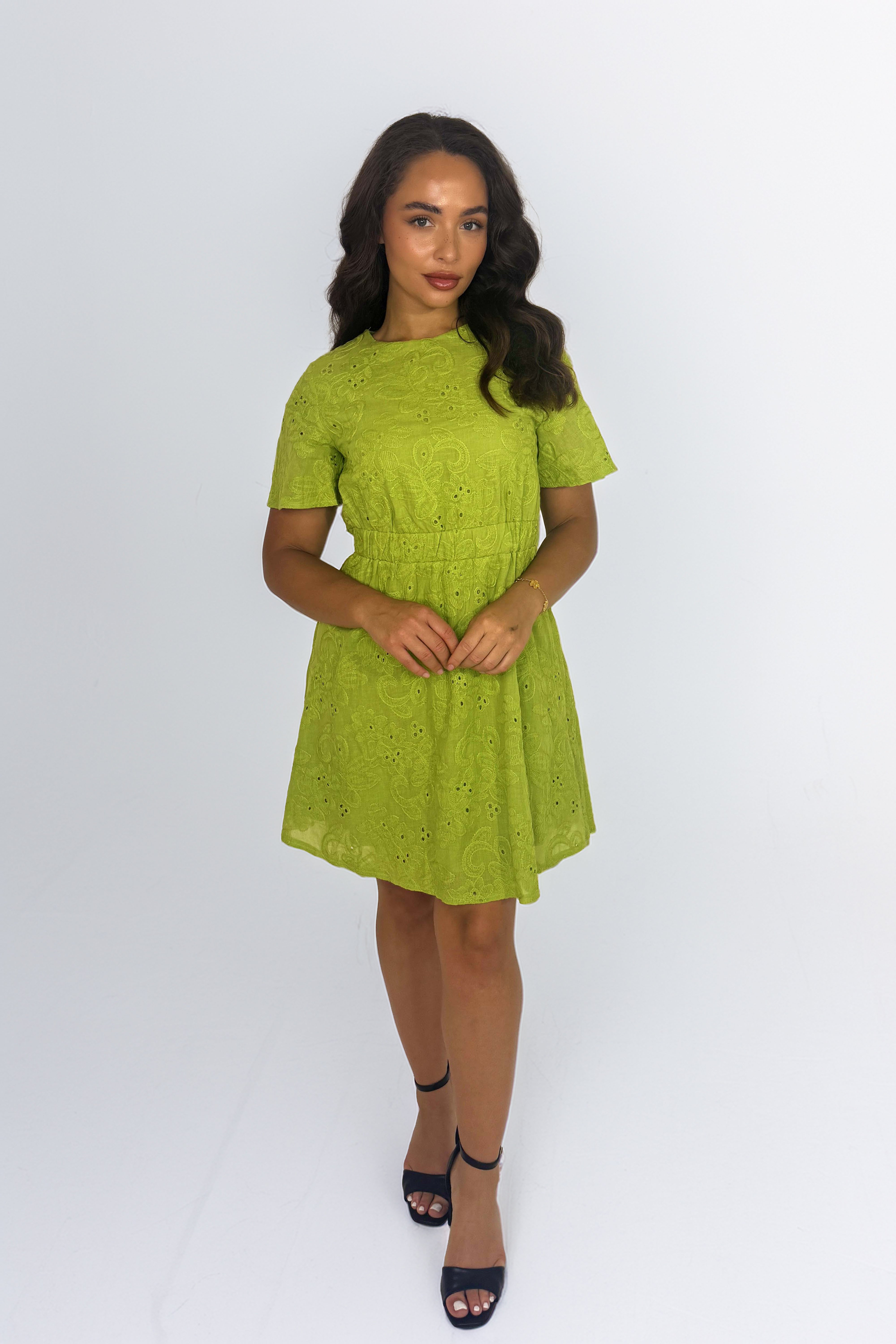 Wholesale Women’s Embroidered Lined Short Frill Summer Dress (PACK OF 6)