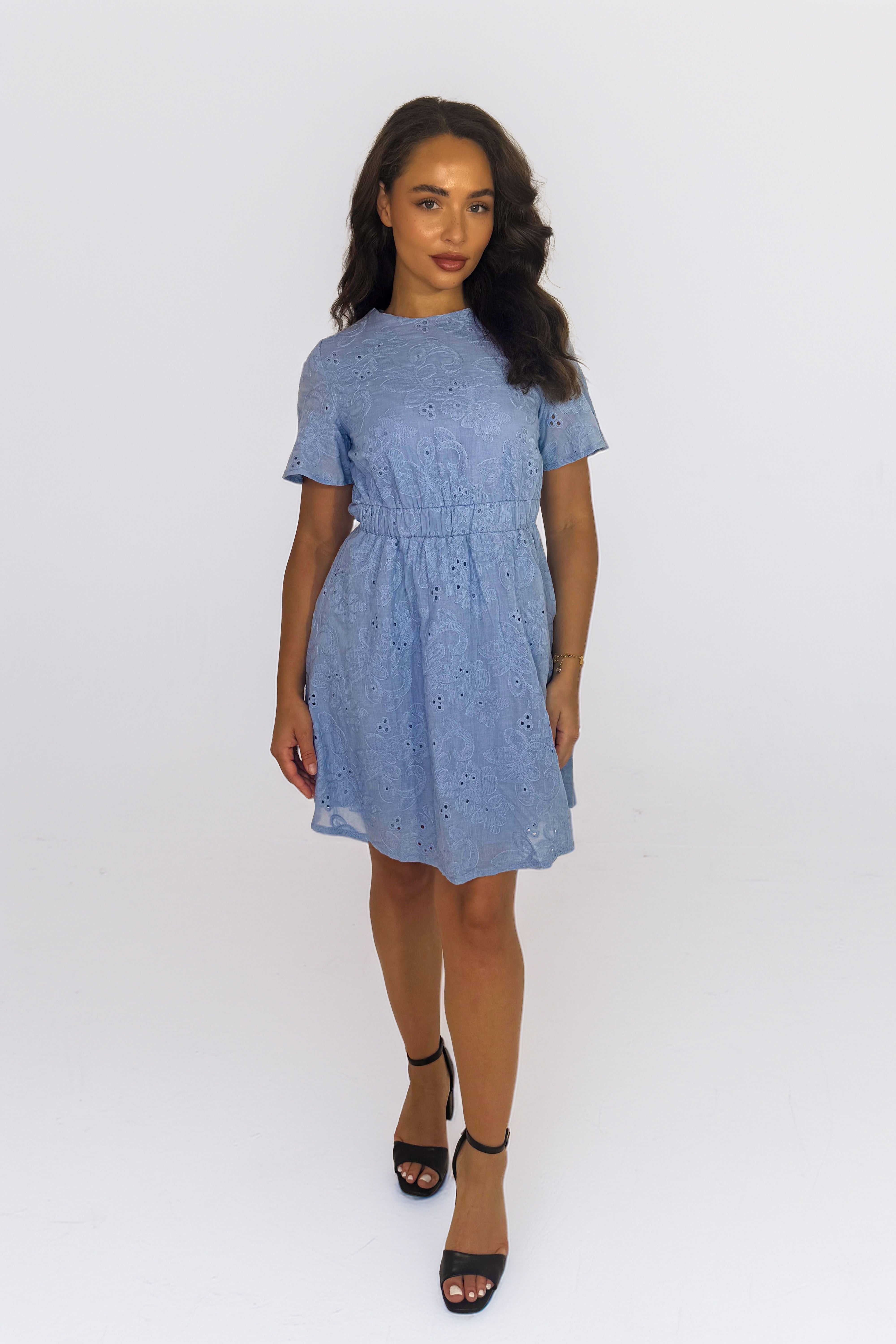 Wholesale Women’s Embroidered Lined Short Frill Summer Dress (PACK OF 6)