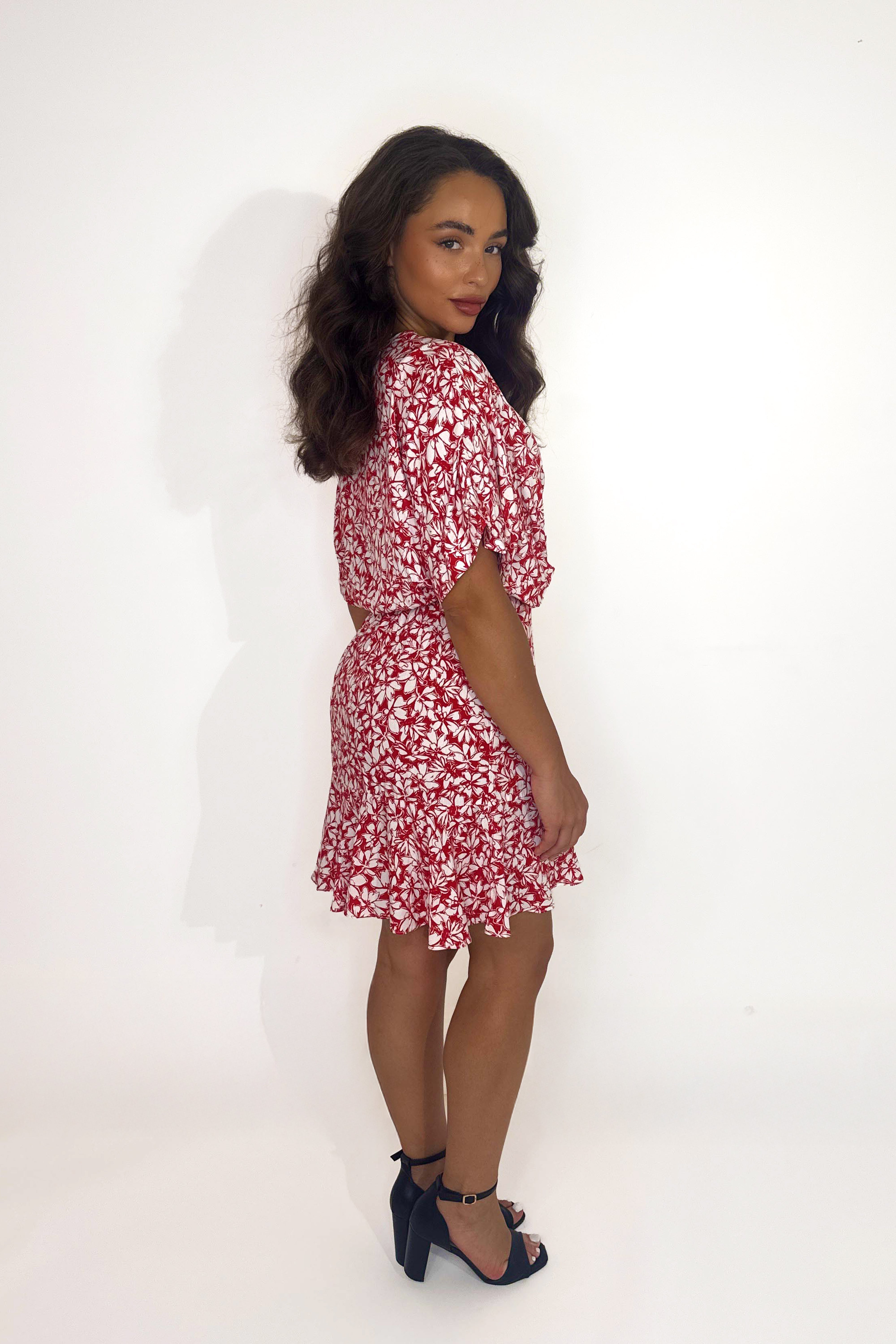 Wholesale Women’s Floral Print Short Viscose Frill Dress (PACK OF 6)