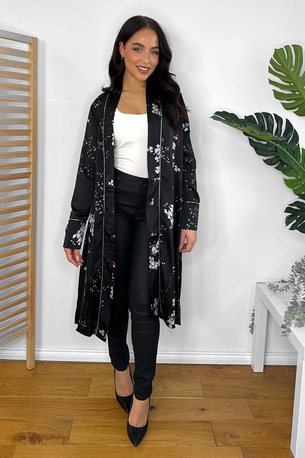 Black Kimono Style Gown-SinglePrice