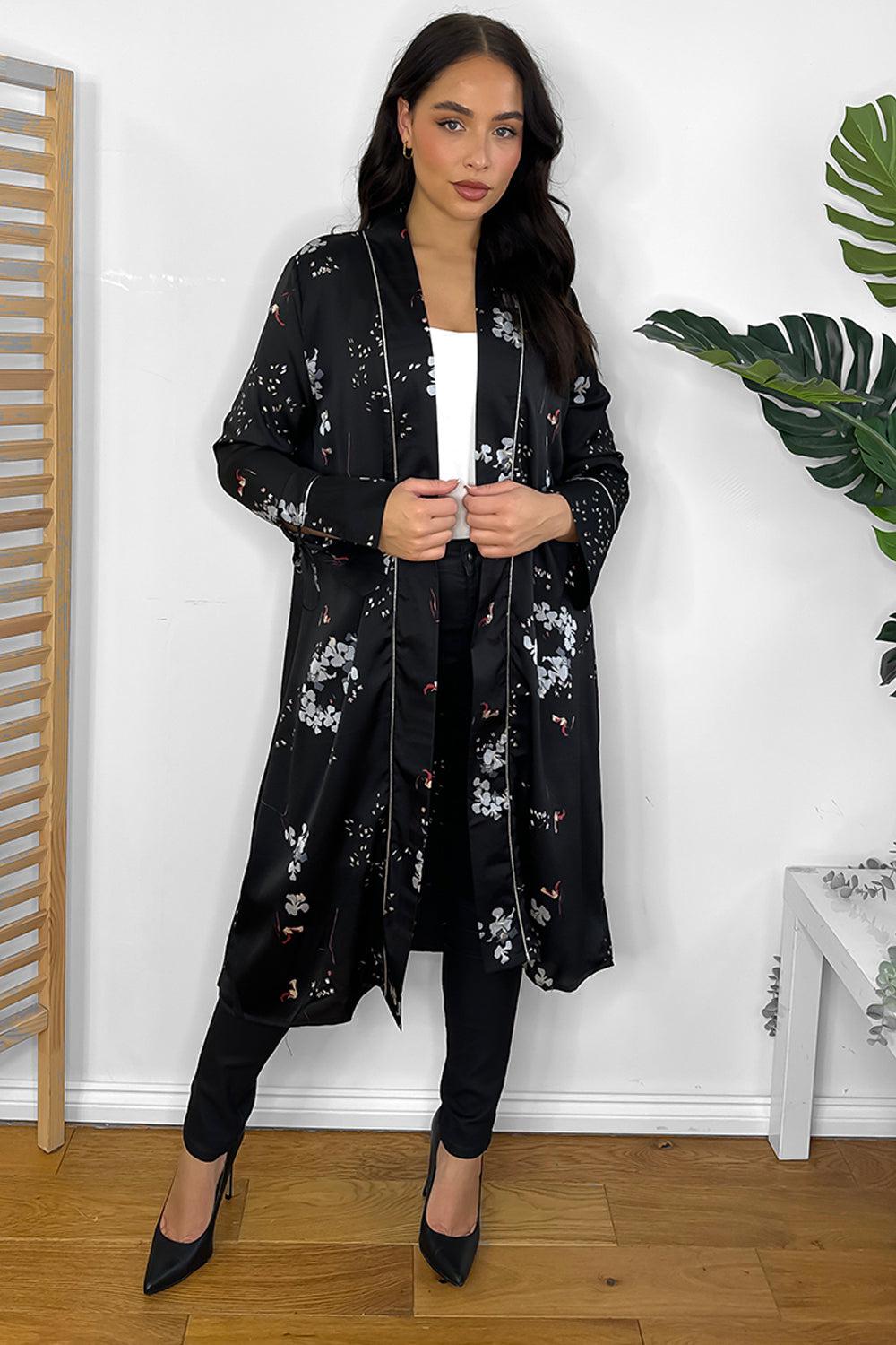 Black Kimono Style Gown-SinglePrice