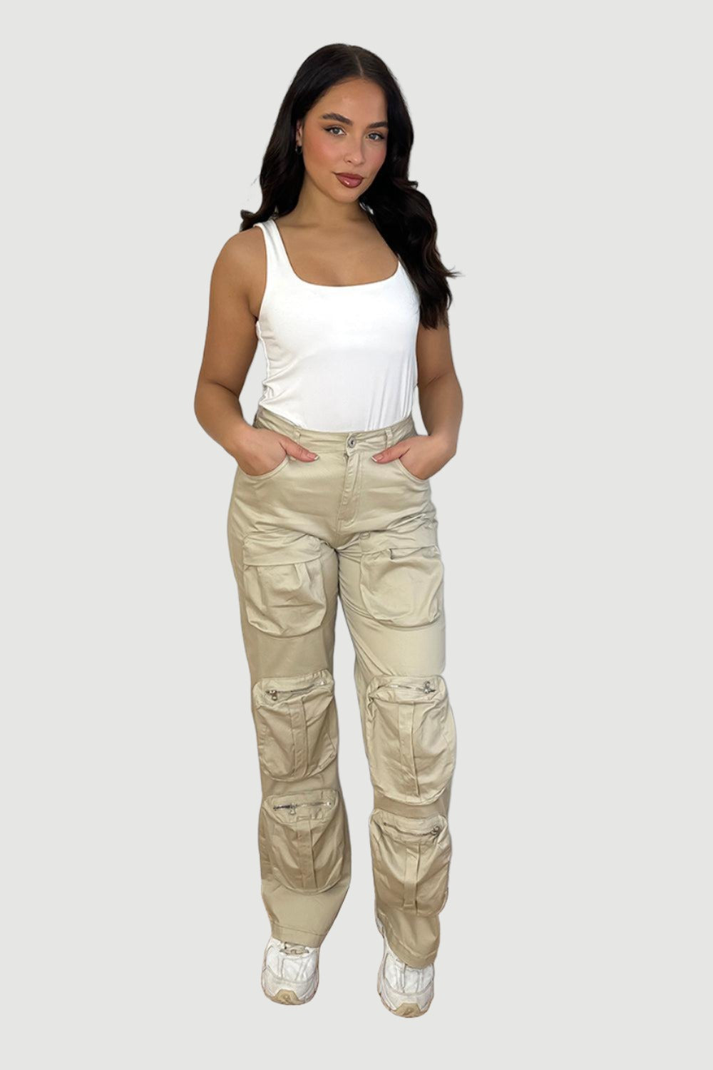 Multiple Utility Pockets Cargo Trousers-SinglePrice