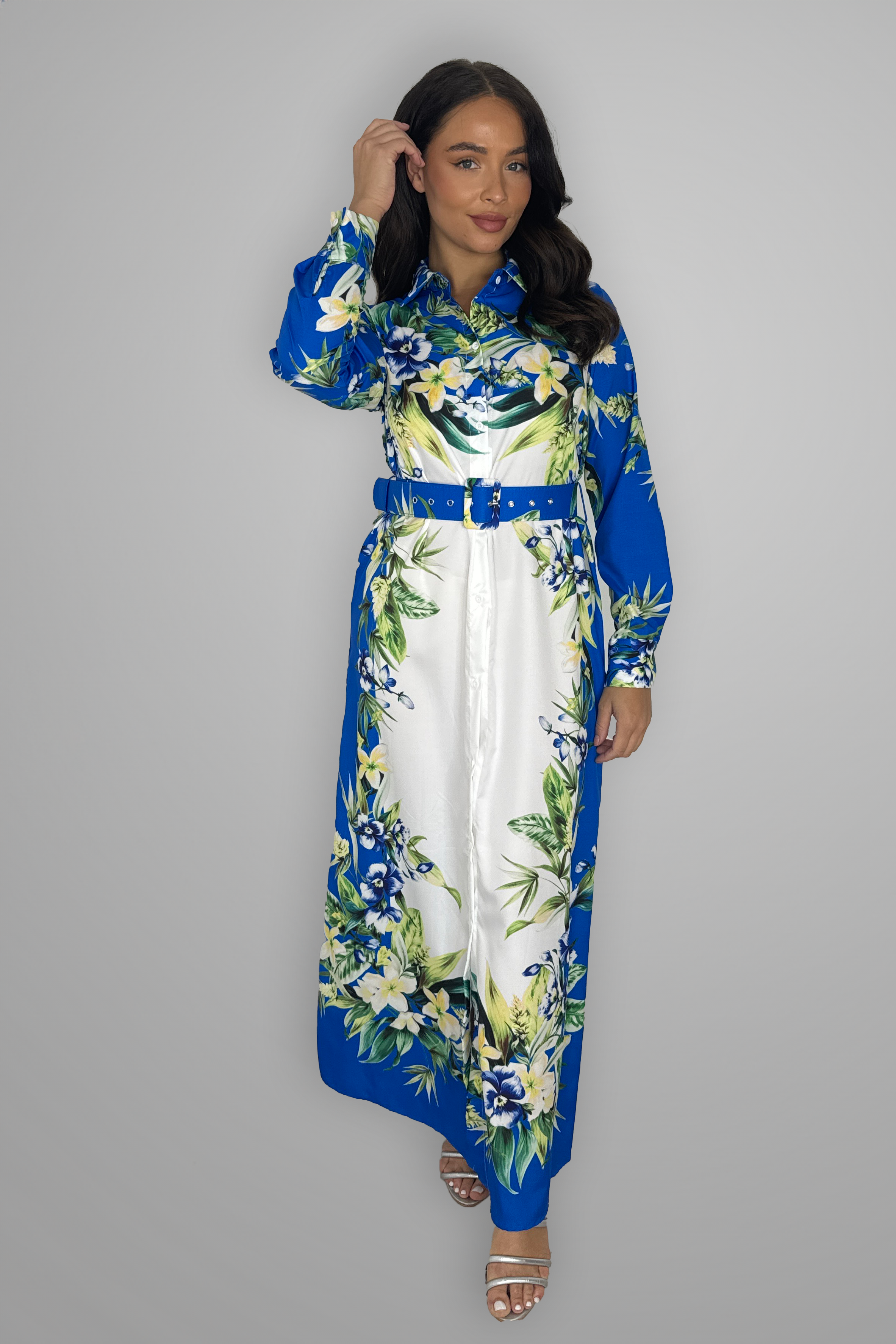 Floral Print Modern Modest Dress-SinglePrice