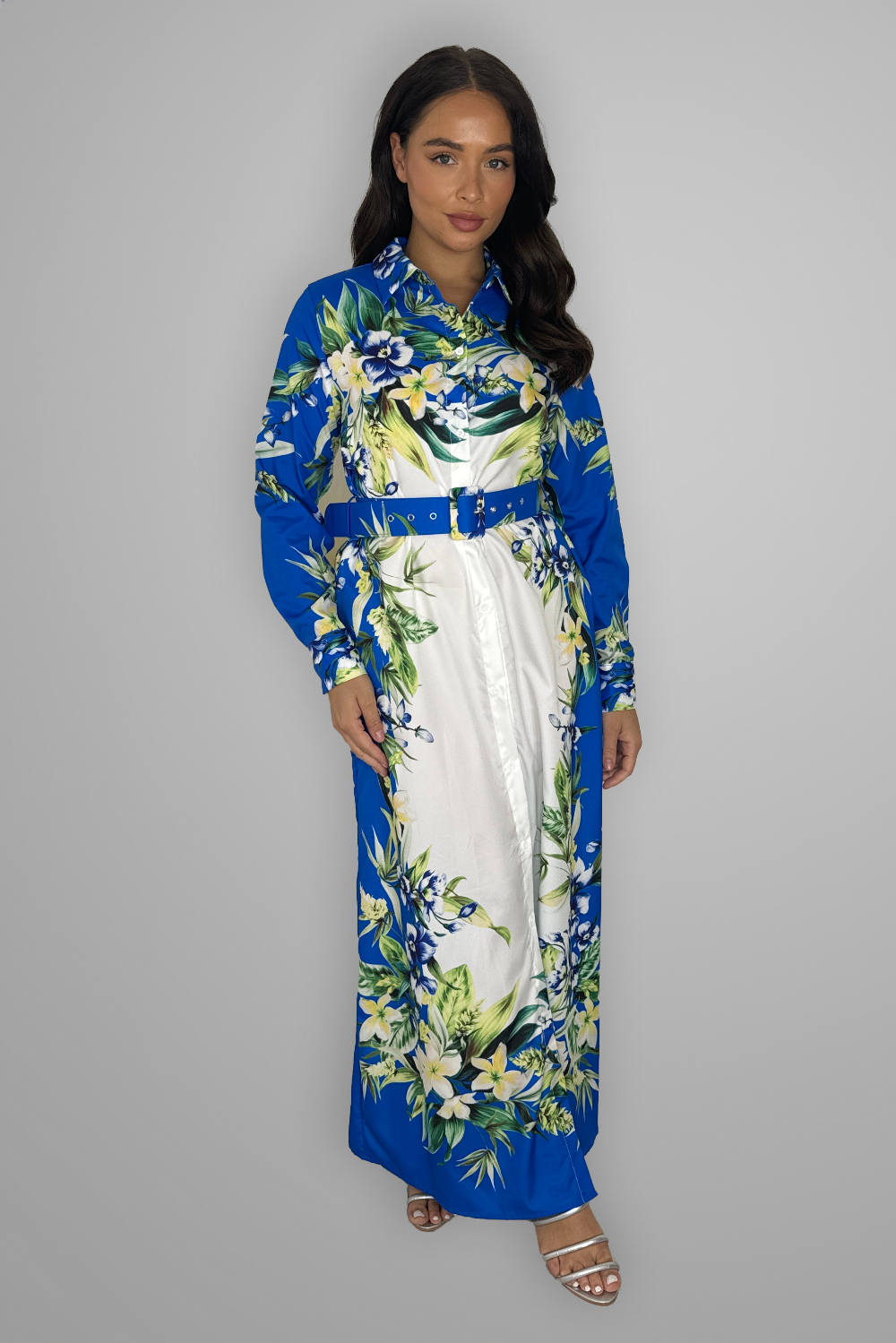 Floral Print Modern Modest Dress-SinglePrice