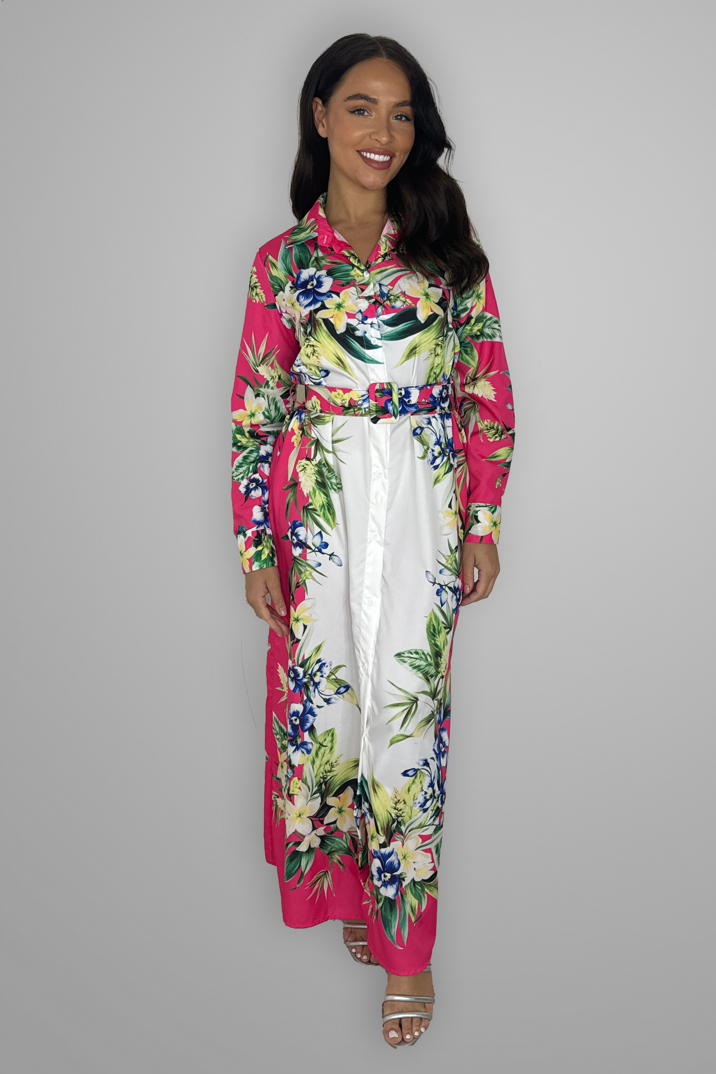 Floral Print Modern Modest Dress-SinglePrice