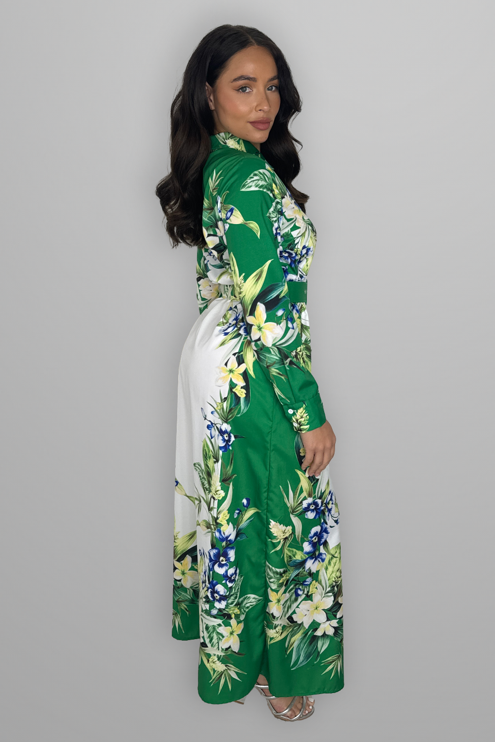 Floral Print Modern Modest Dress-SinglePrice
