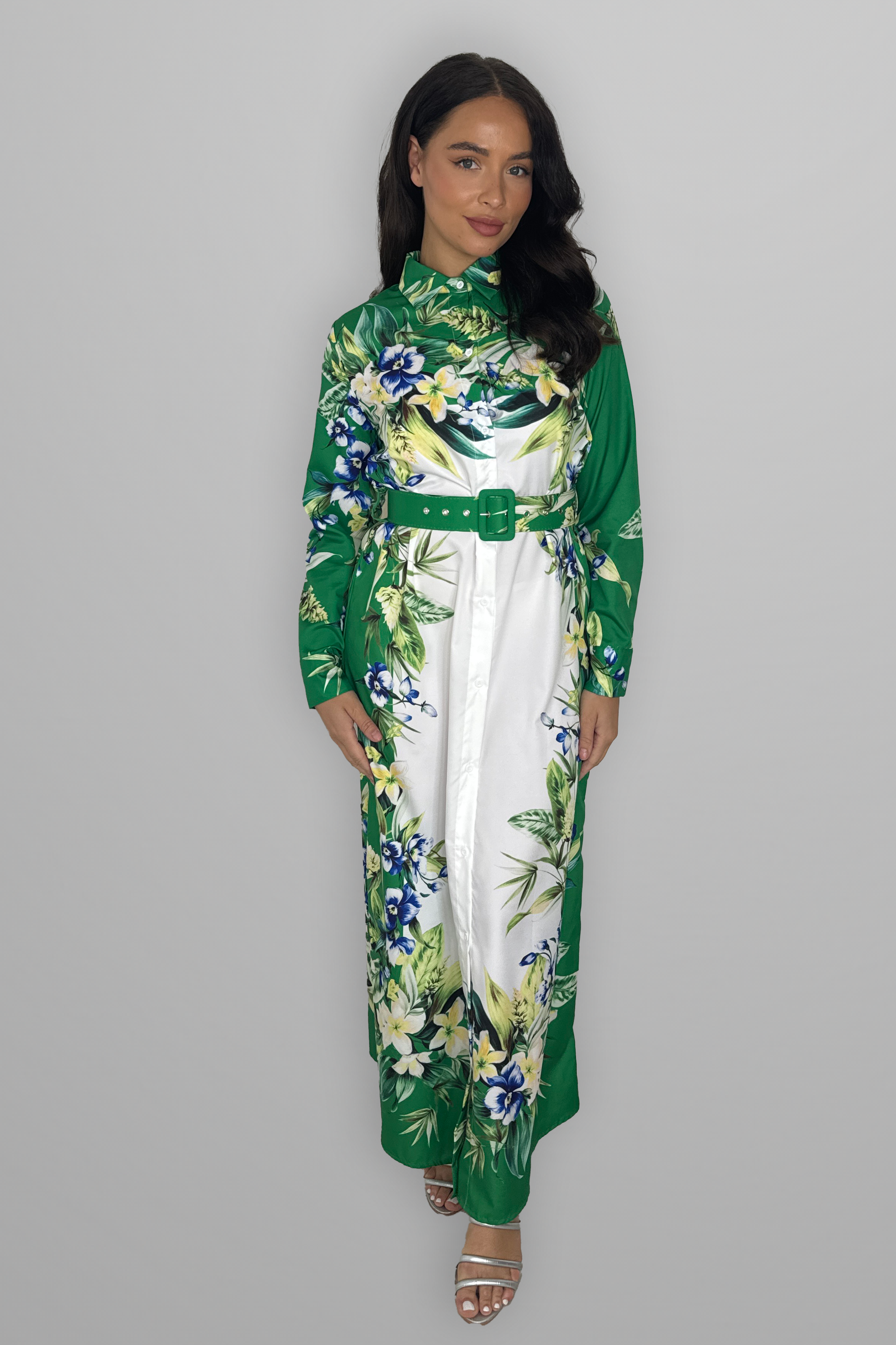 Floral Print Modern Modest Dress-SinglePrice