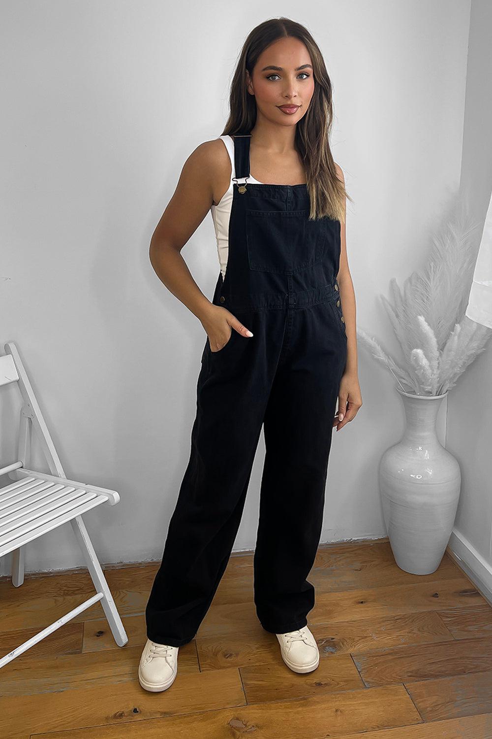 100% Cotton Kangaroo Pocket Denim Dangarees-SinglePrice