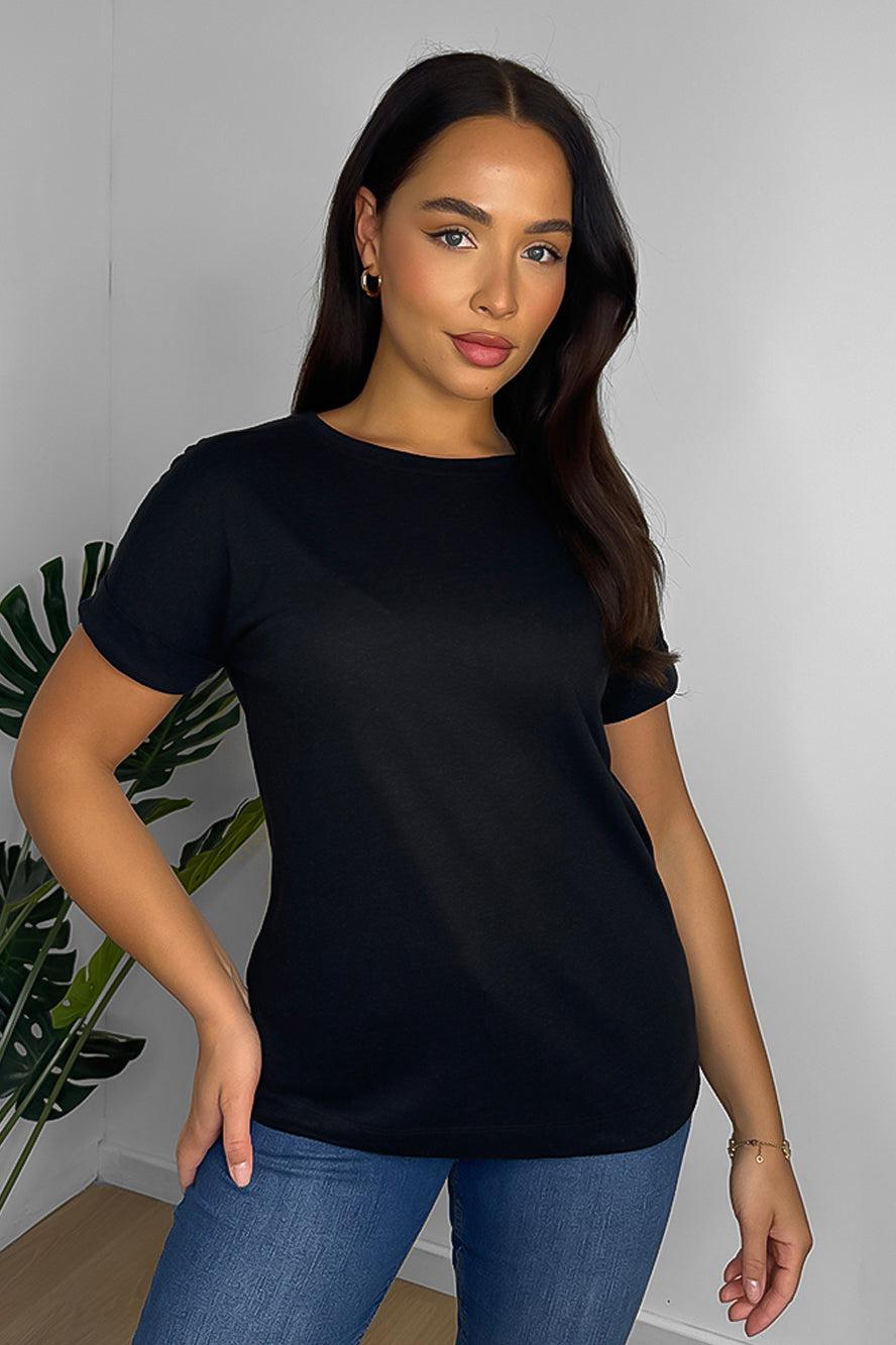 Cotton Short Sleeved Thin T-Shirt-SinglePrice