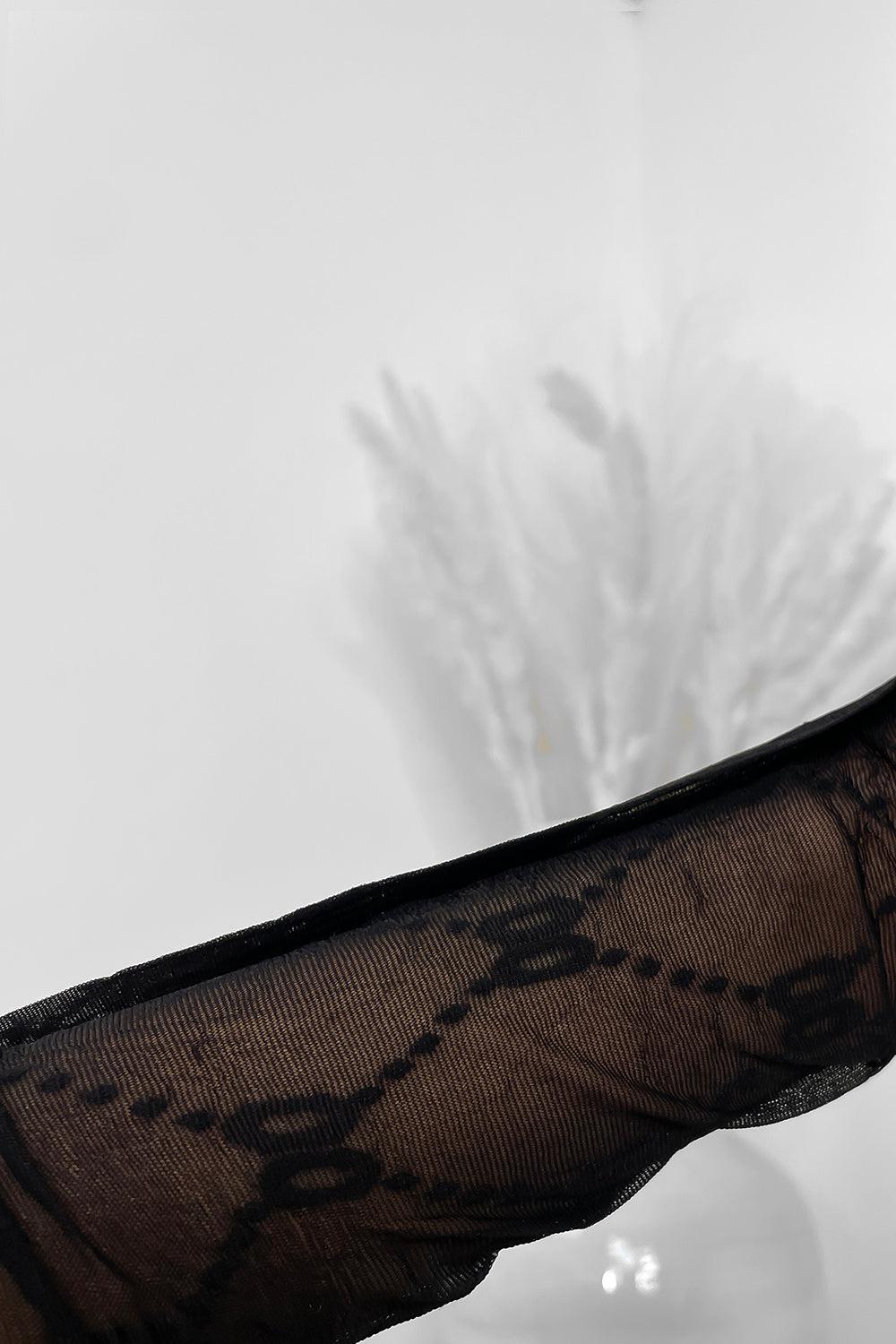 Black Bow Check Pattern Tights-SinglePrice