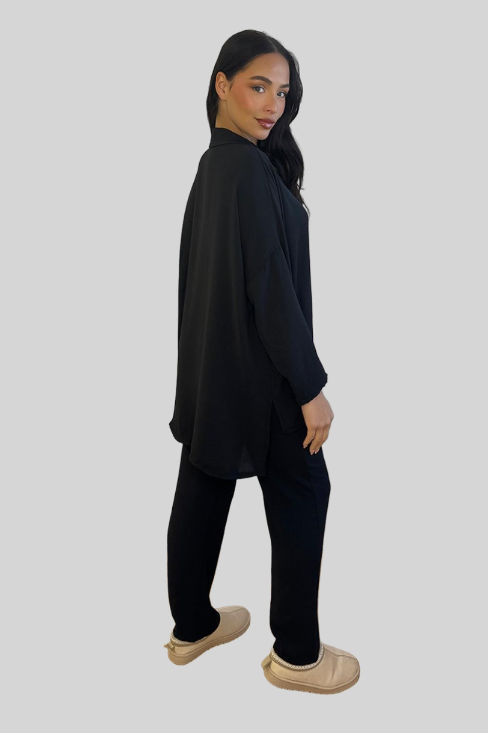 Shirt Blouse And Trousers Leisure Set-SinglePrice