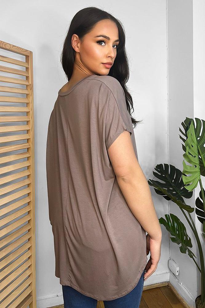 Soft Fabric V-Neck Lazy Fit T-Shirt-SinglePrice