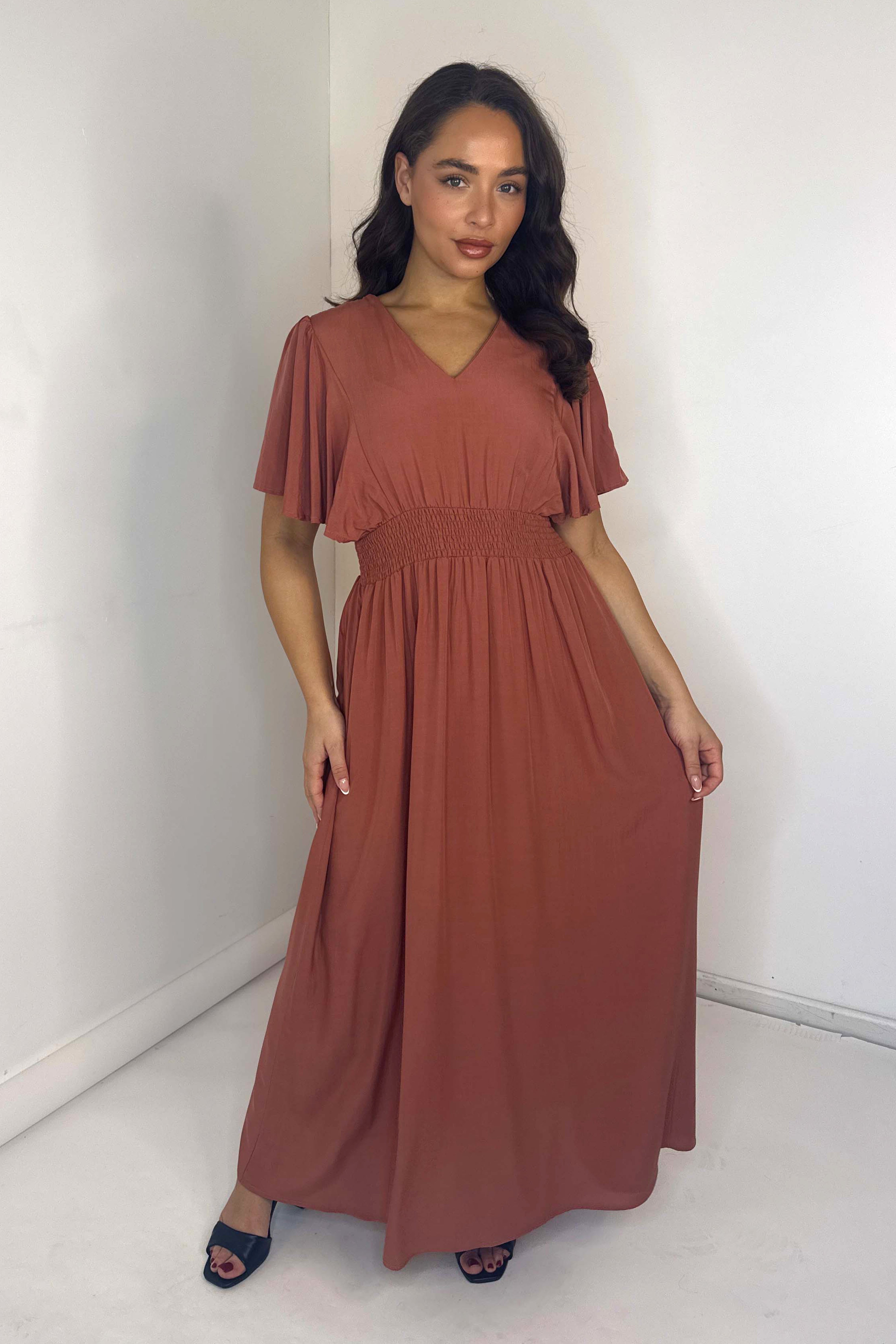 Layered Elasticated Waist Long Tencel Dress