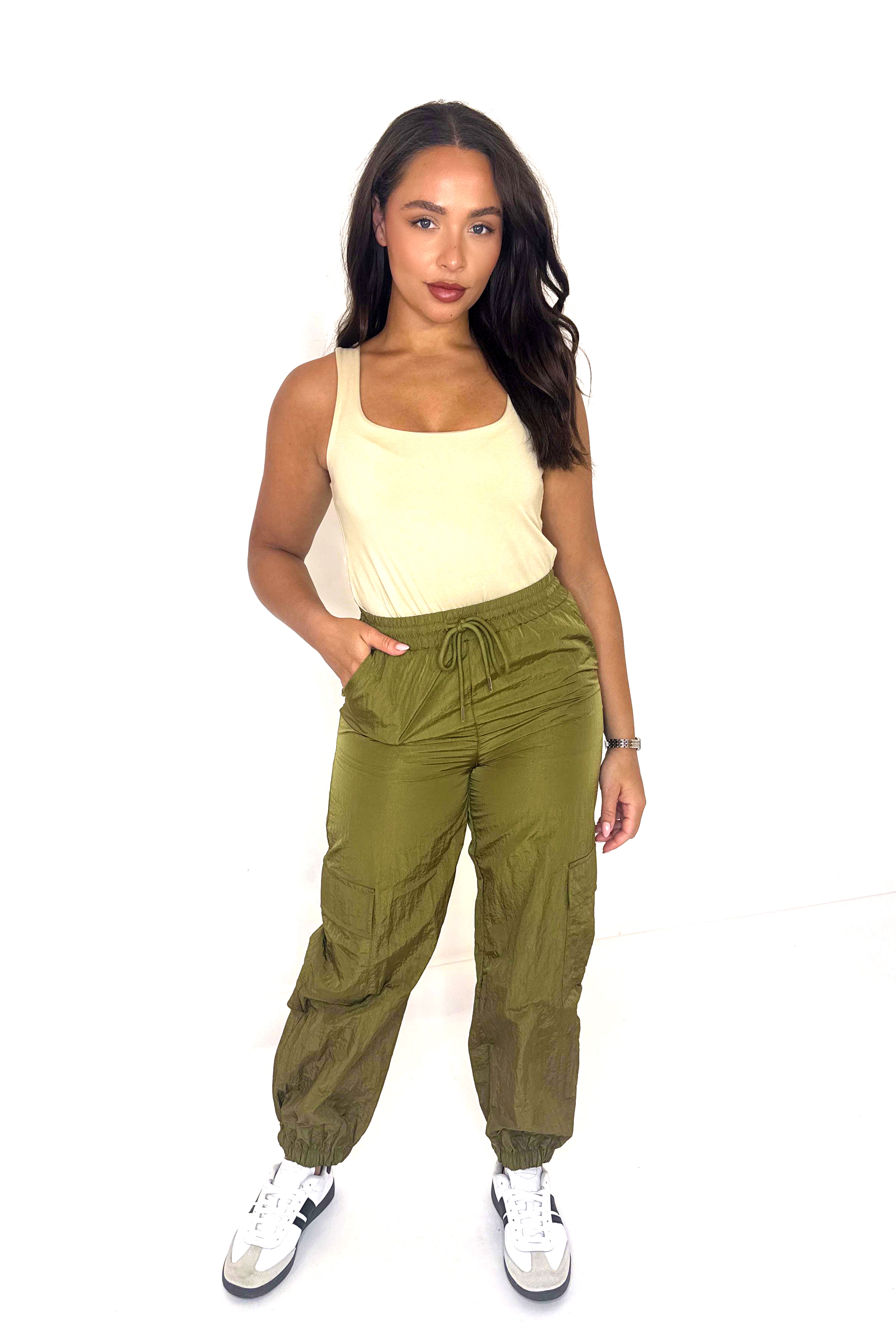 Drawstring Parachute Joggers