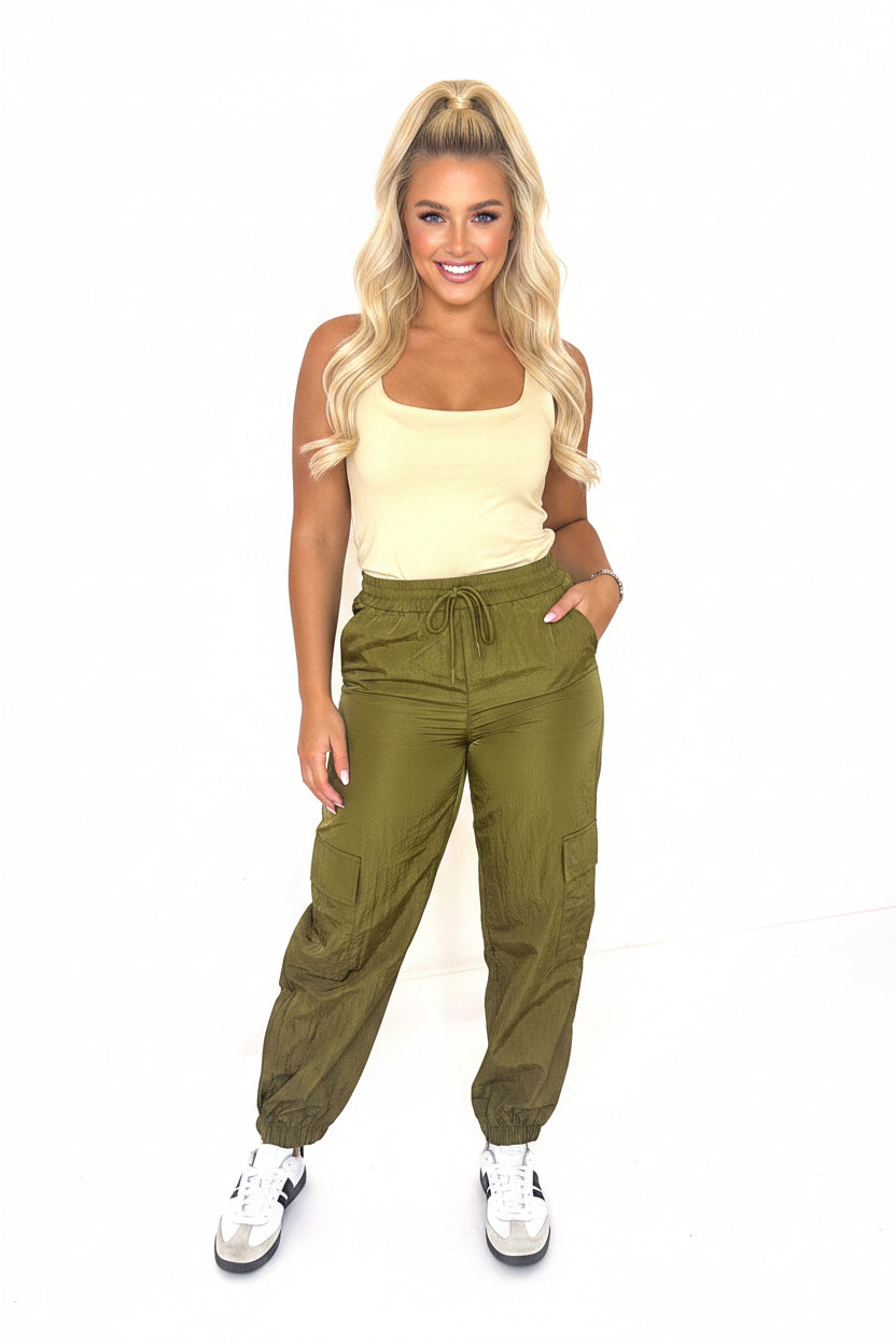 Wholesale Women's Drawstring Parachute Joggers (PACK OF 6)