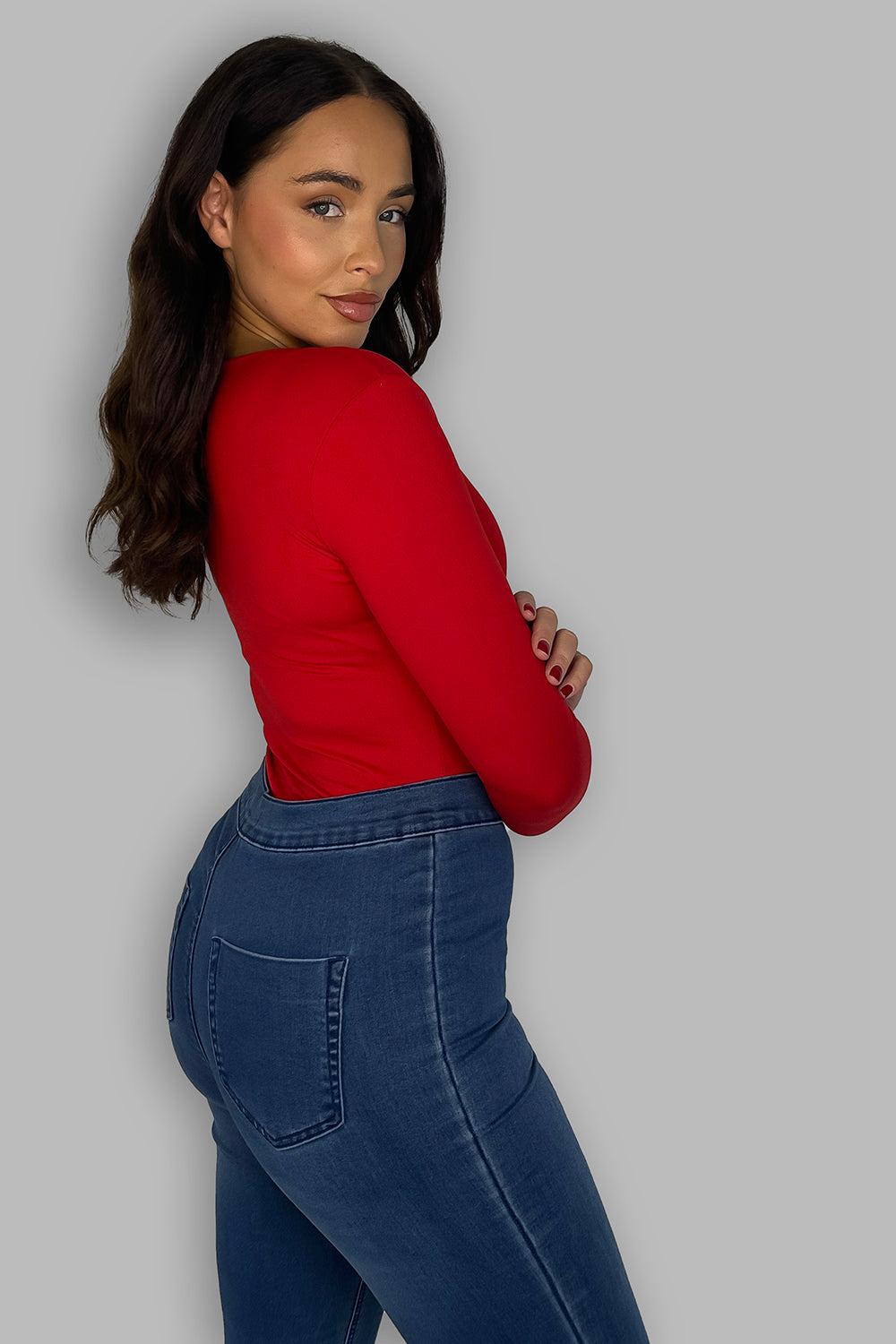 Wholesale Women's Scoop Neck Slinky Bodysuit (PACK OF 3)