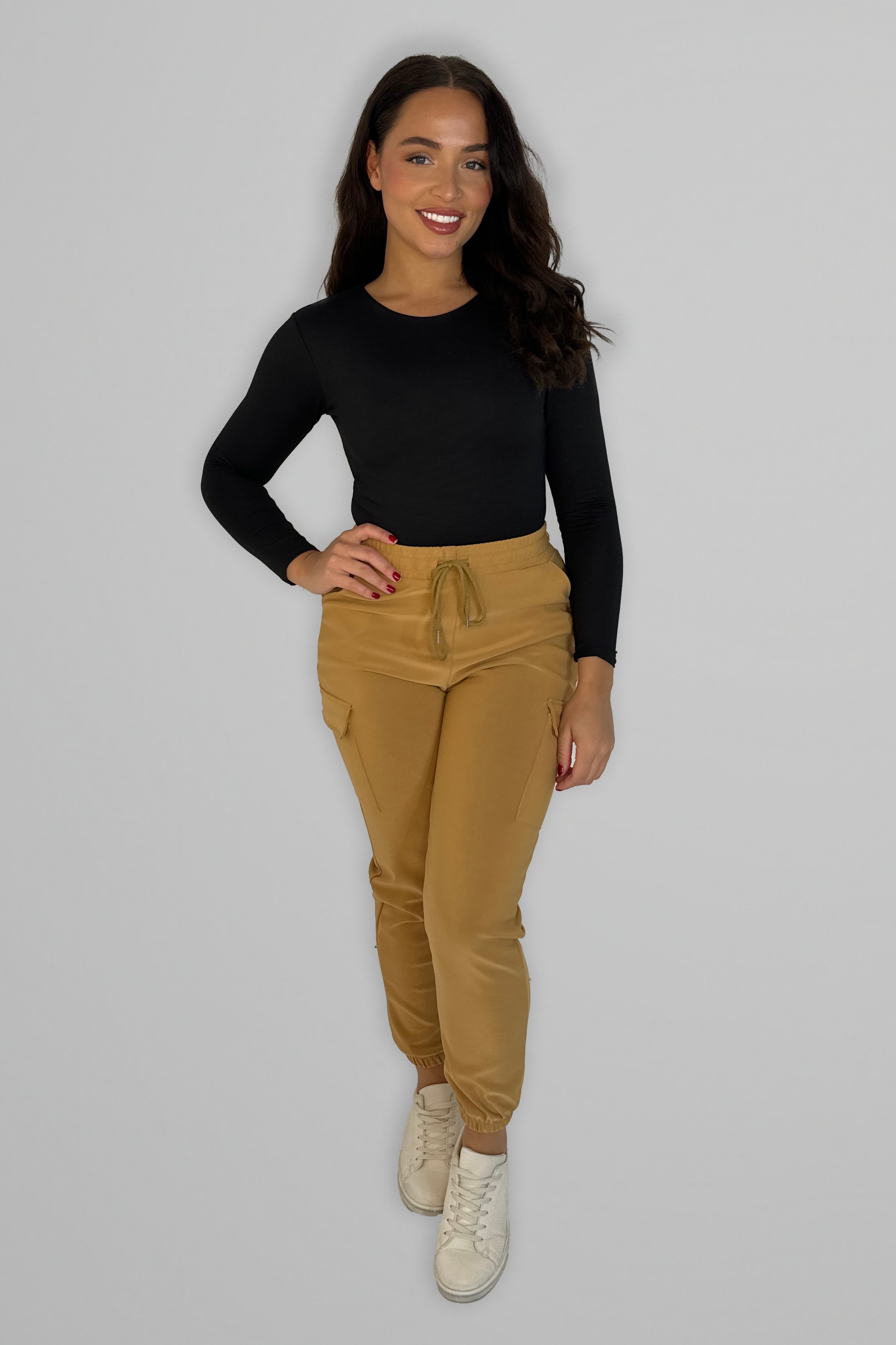 Utility Side Pockets Elastic Waist Jogger Trousers