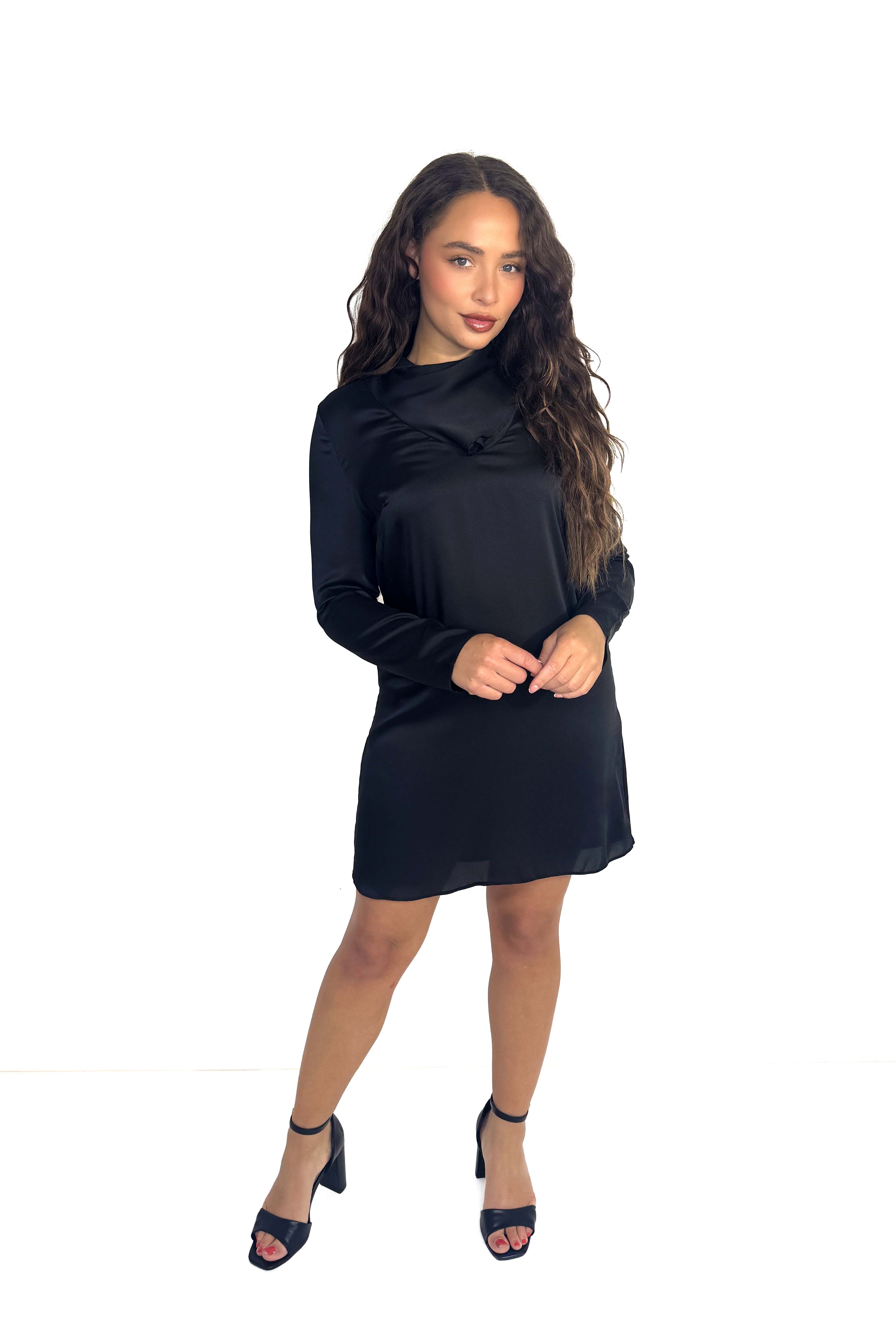 Layered Neckline Little Black Dress