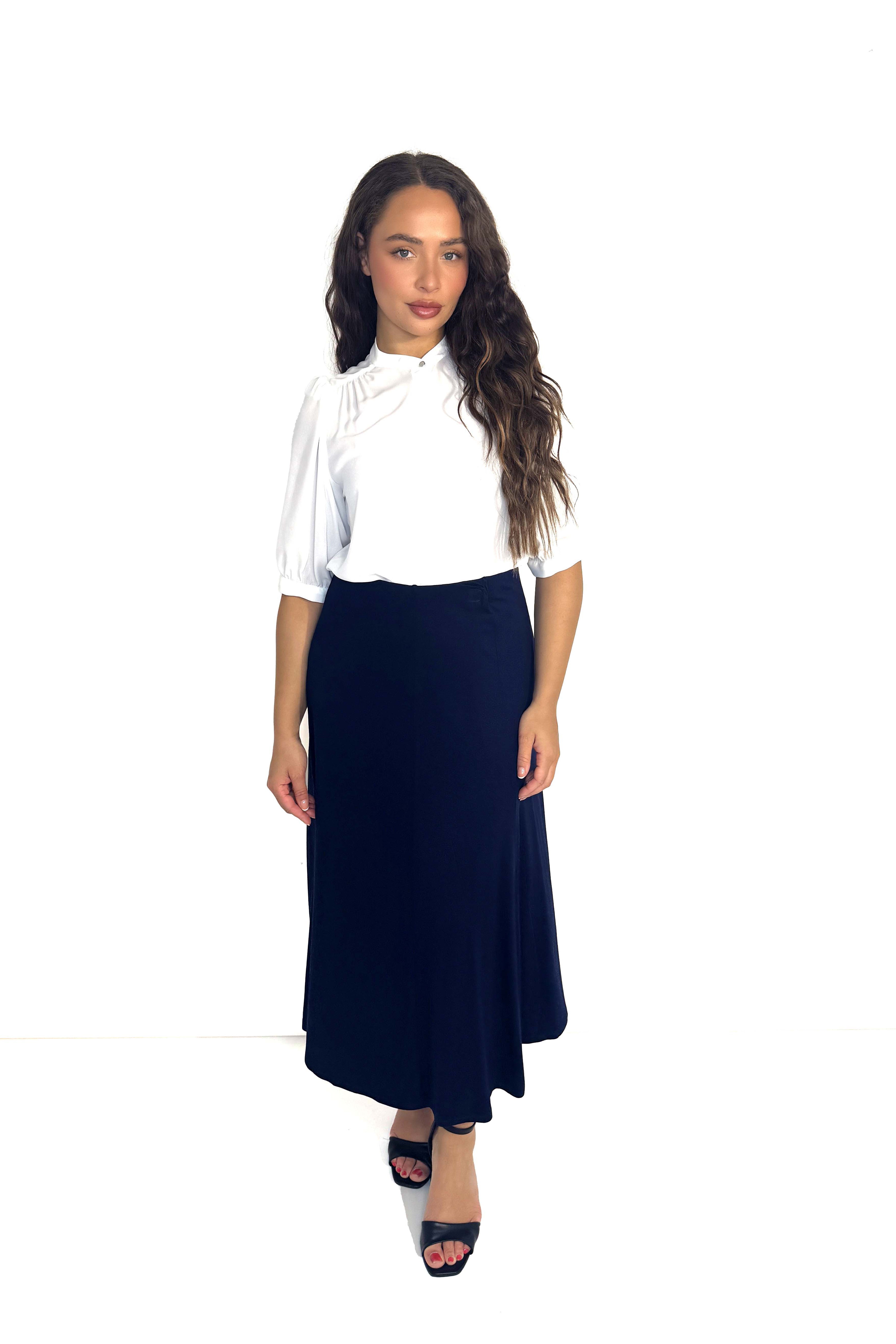 Plain A-Line Maxi Skirt