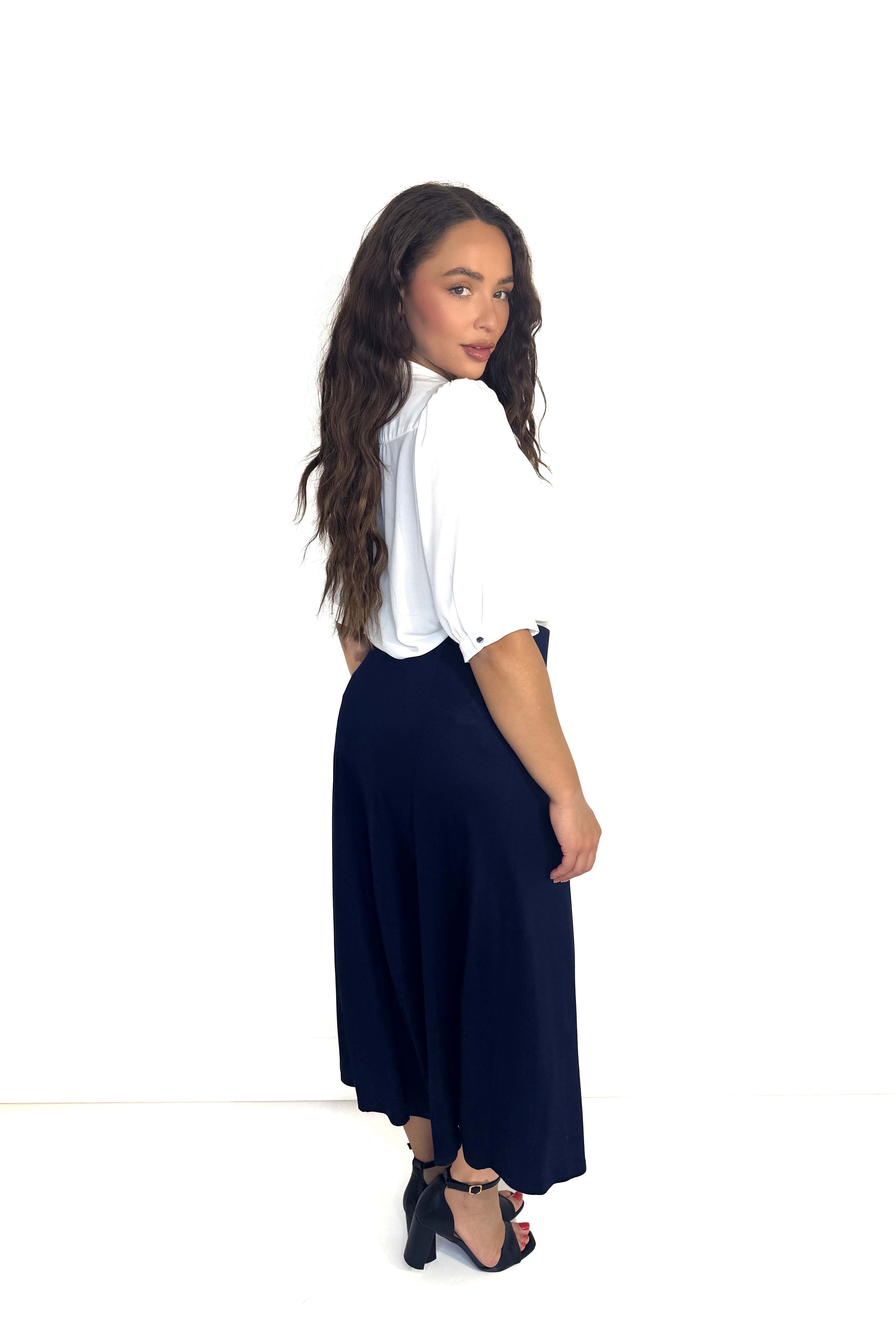 Plain A-Line Maxi Skirt